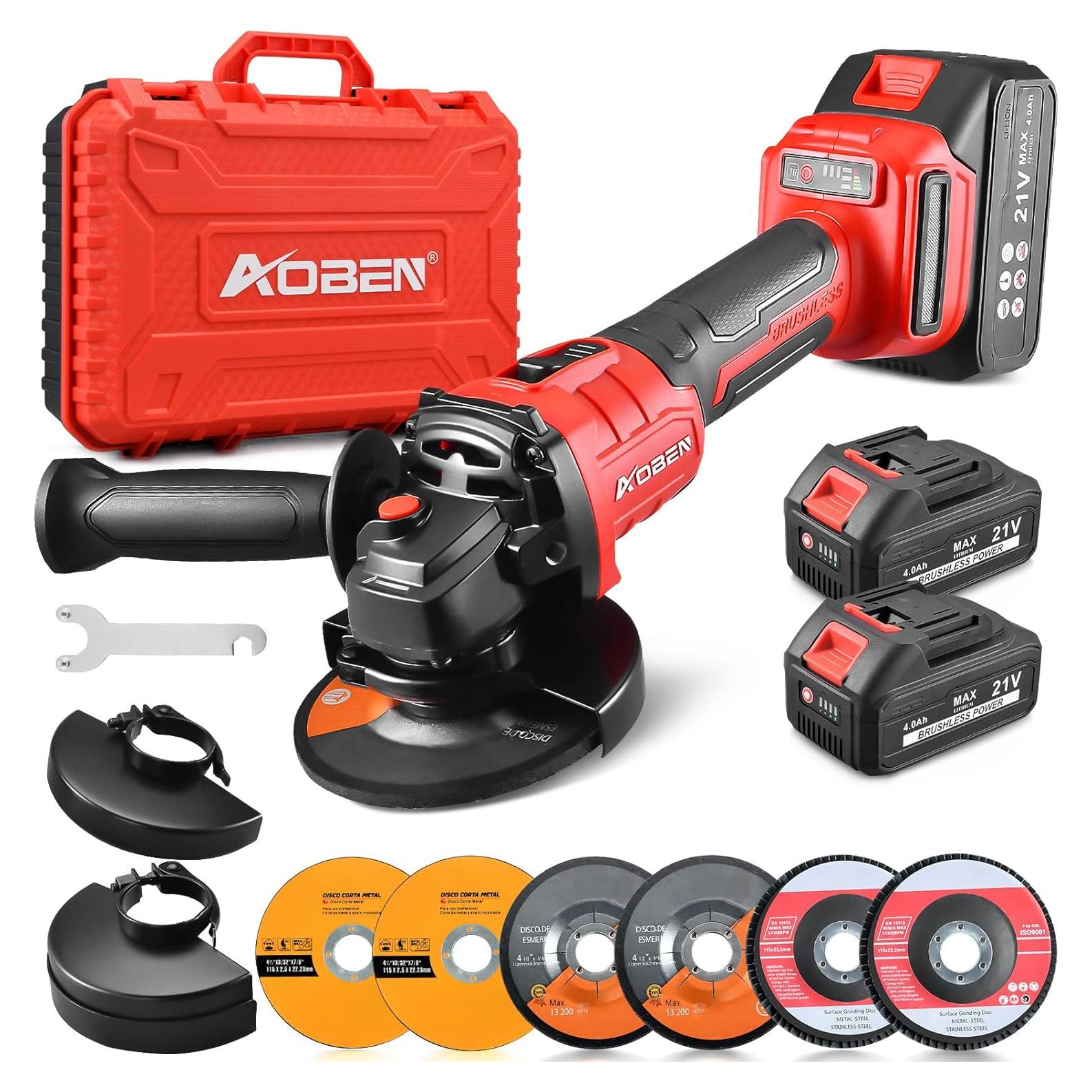 Amoladora Angular AOBEN 21V Inalámbrica 4.81kg 9500 RPM