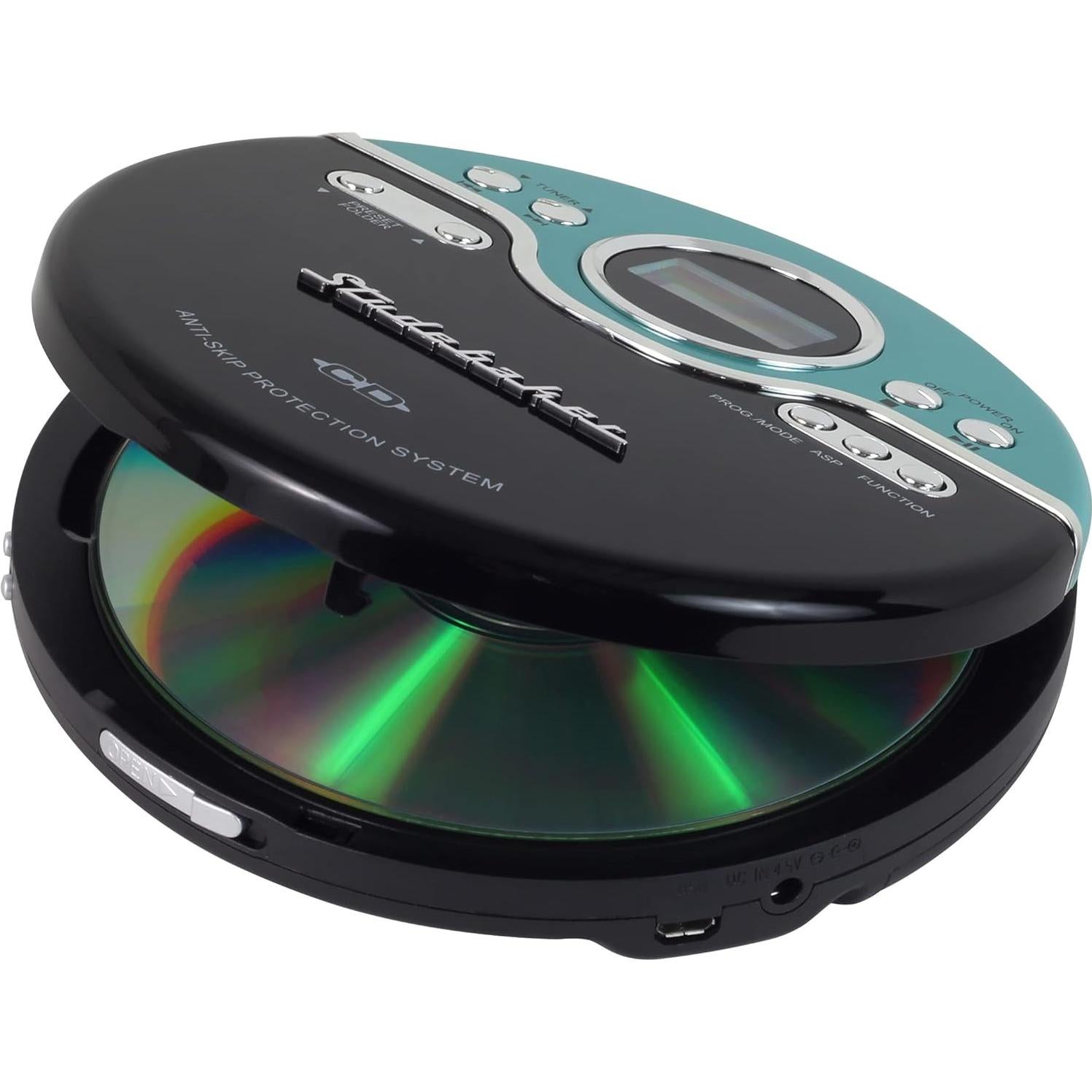 Reproductor de CD Portátil Studebaker SB3704 Turquesa Vintage