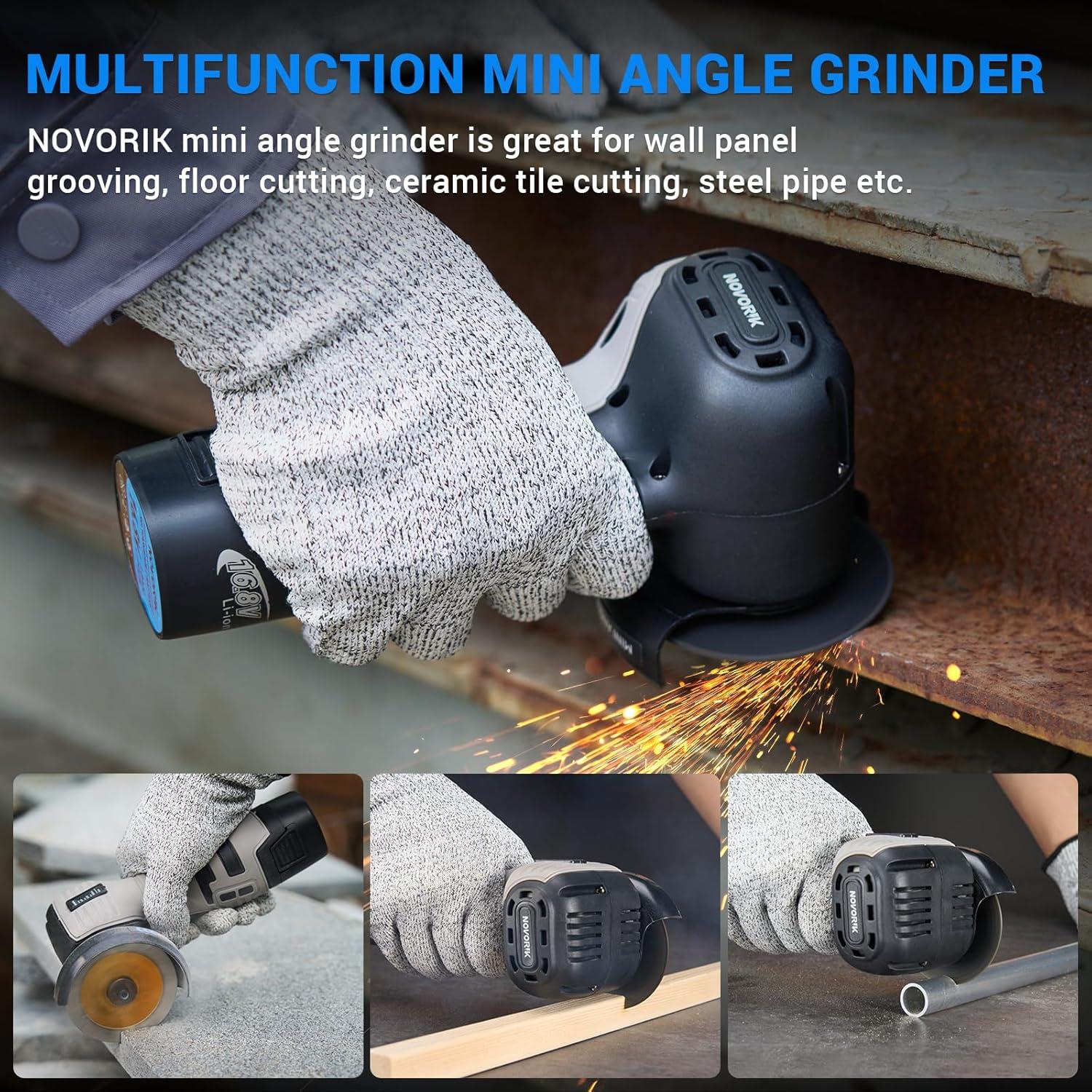 Amoladora Angular Inalámbrica Novorik 16.8V 550W 28000rpm
