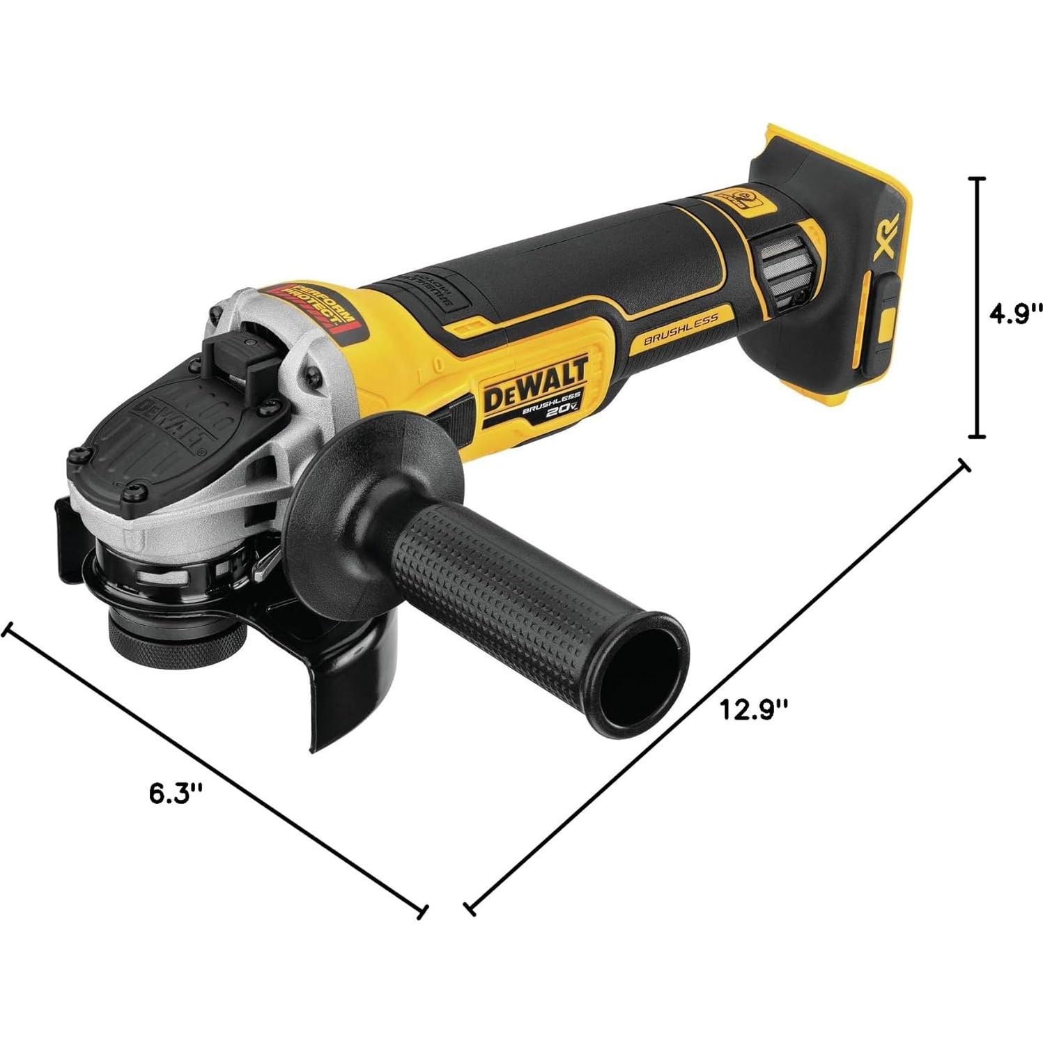 Amoladora Angular DEWALT 20V MAX DCG405B 4.5" con Freno