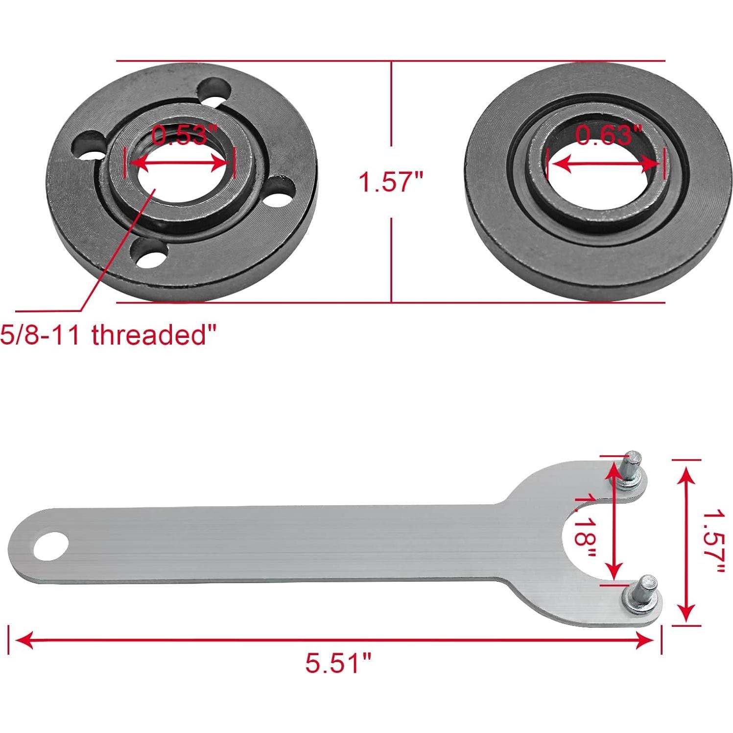 Llave de Amoladora Litoexpe 5/8-11 con 4 Tuercas