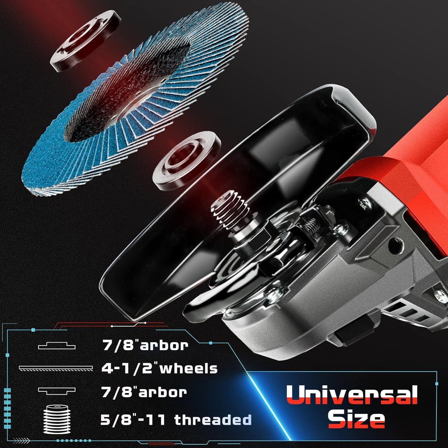 Amoladora Angular SHALL 4.5" 900W 12000 RPM con Discos y Protectores