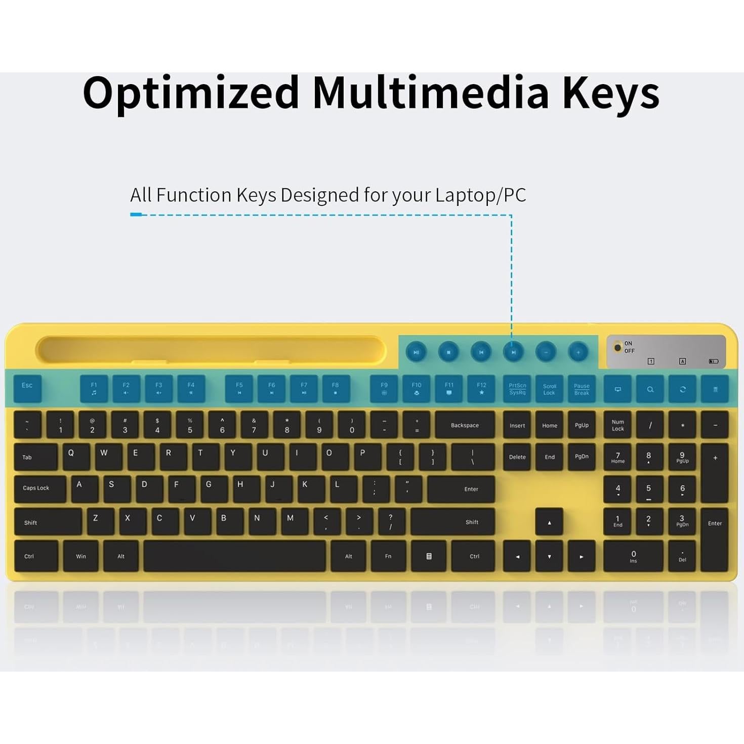 Combo Teclado y Ratón Inalámbrico MARVO Ergonómico Amarillo
