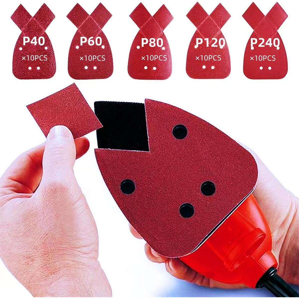 50pcs Almohadillas Lijado Black and Decker 170x95mm Granos Variados