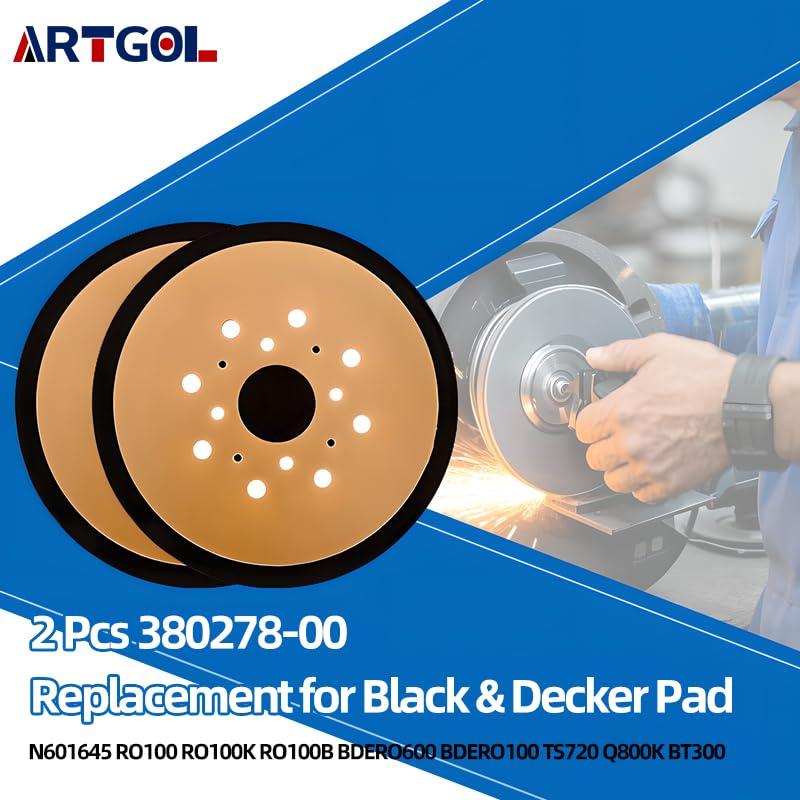 2 Almohadillas de Lijado Artgol 380278-00 para Black & Decker
