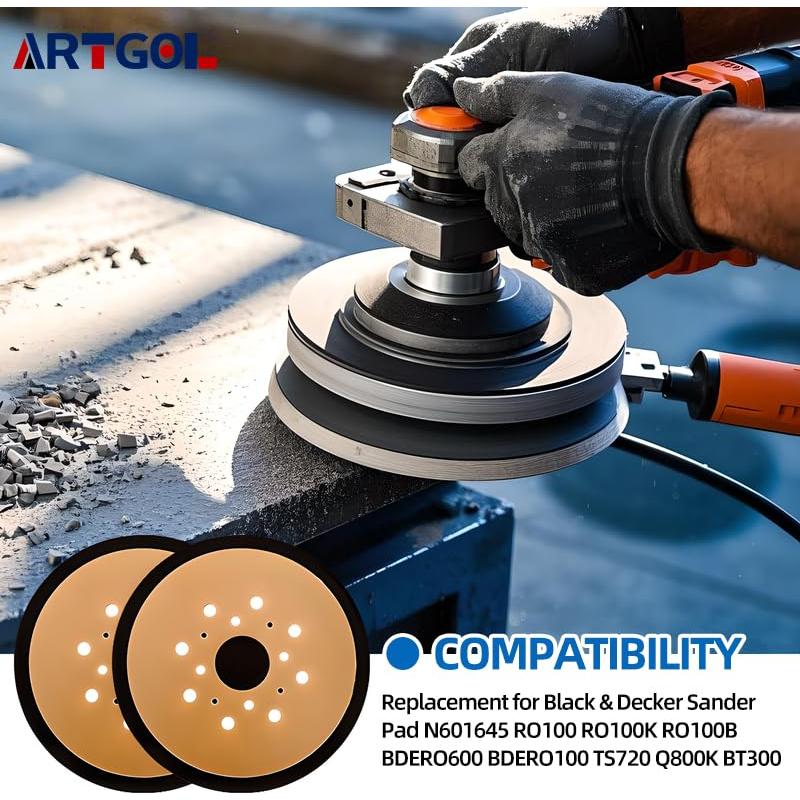 2 Almohadillas de Lijado Artgol 380278-00 para Black & Decker