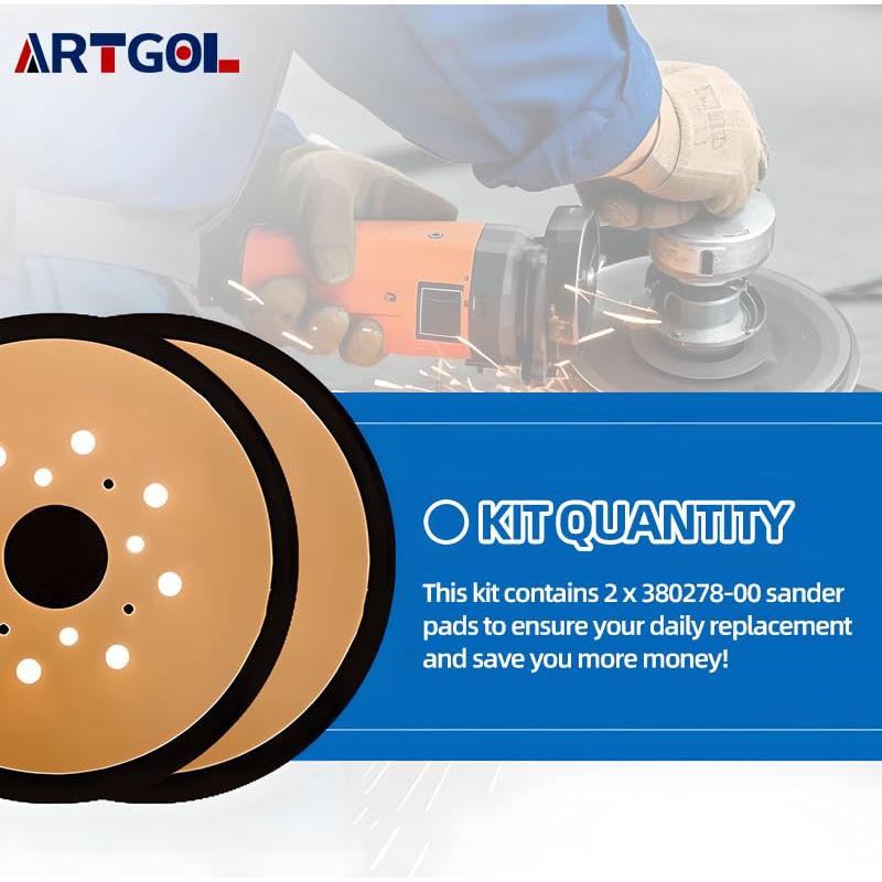 2 Almohadillas de Lijado Artgol 380278-00 para Black & Decker