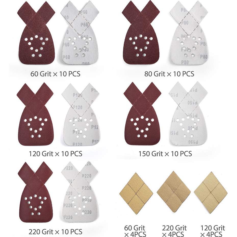 Hojas de Lijado LotFancy 50PCS 60-220 Grano para Black & Decker