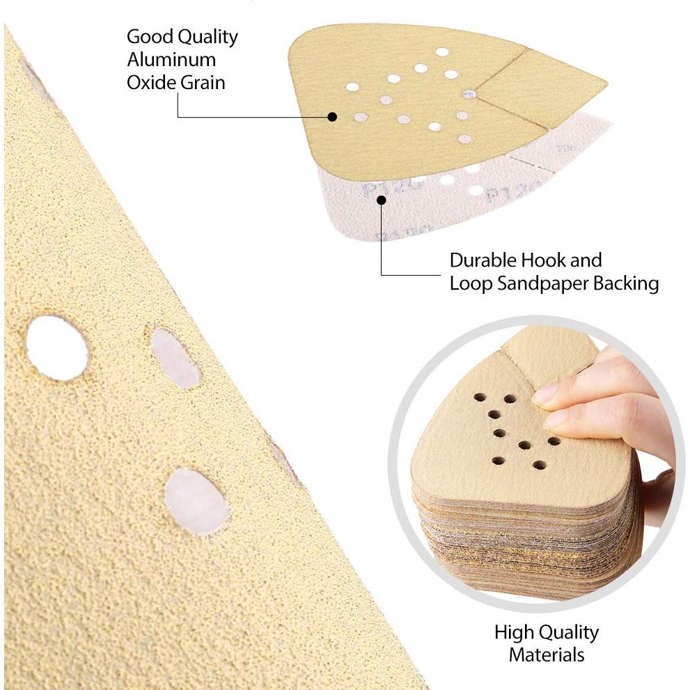 LotFancy Almohadillas de Lijado 50PCS 60-220 Grano para Lijadora