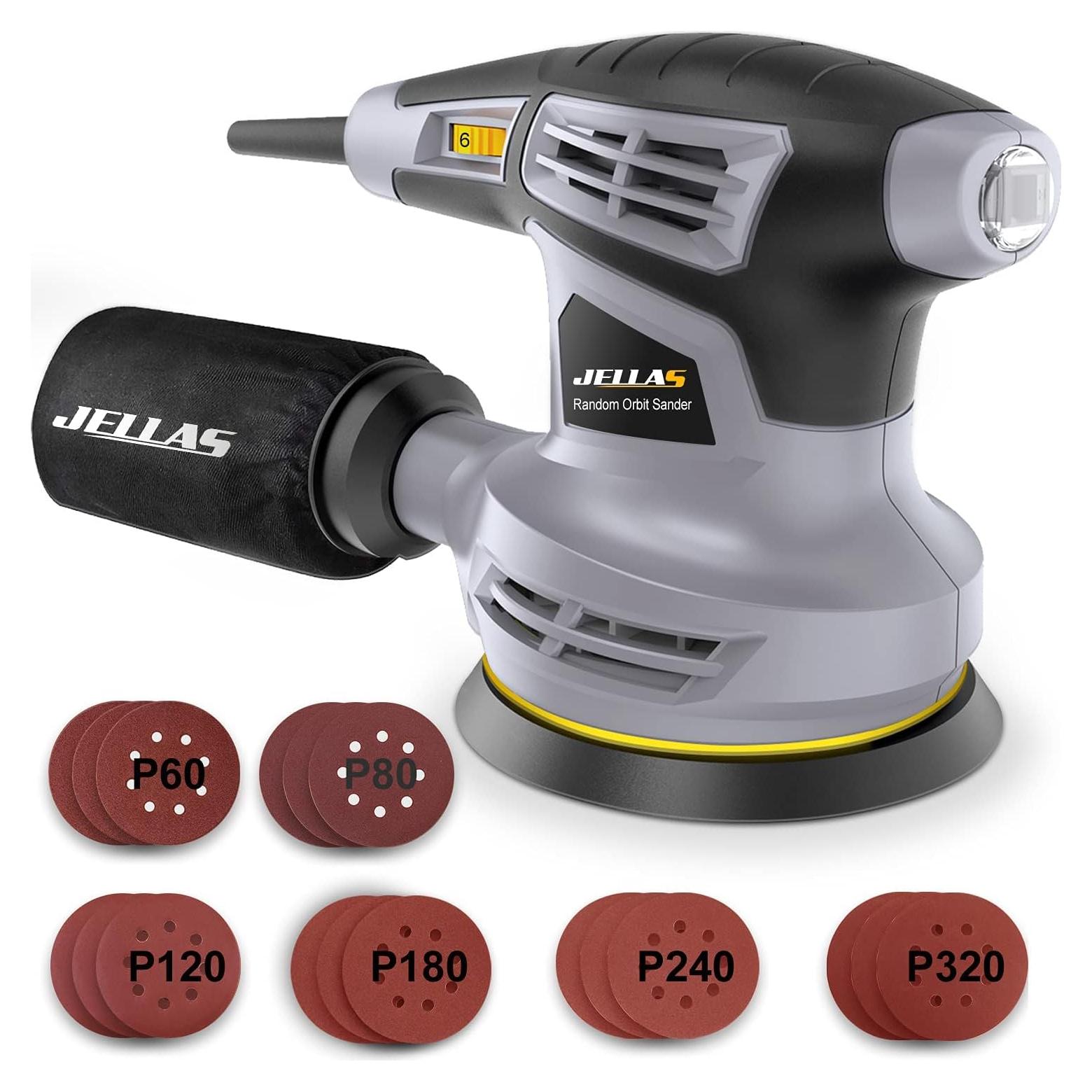 Lijadora Orbital Aleatoria Jellas 5" 13000RPM 6 Velocidades