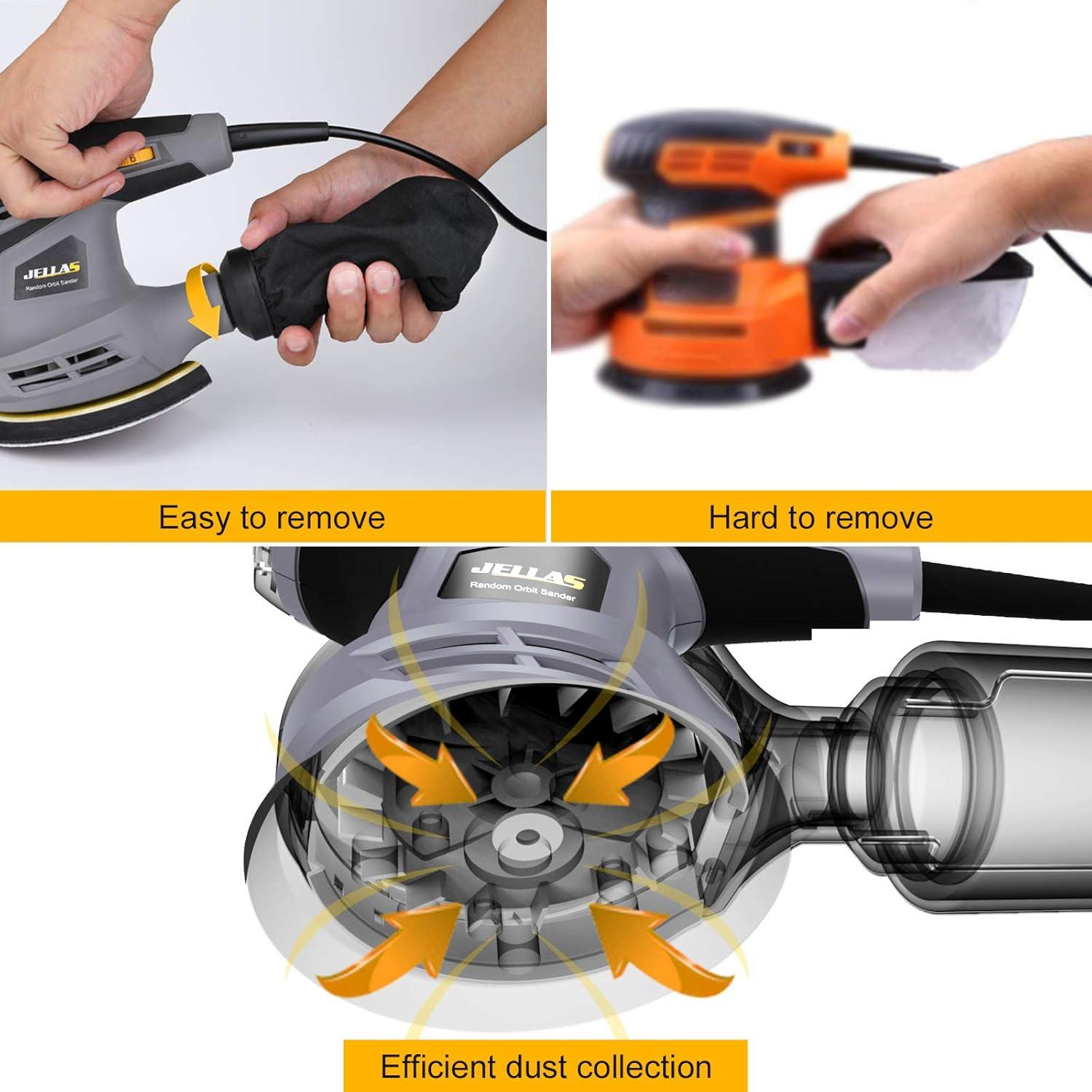 Lijadora Orbital Aleatoria Jellas 5" 13000RPM 6 Velocidades