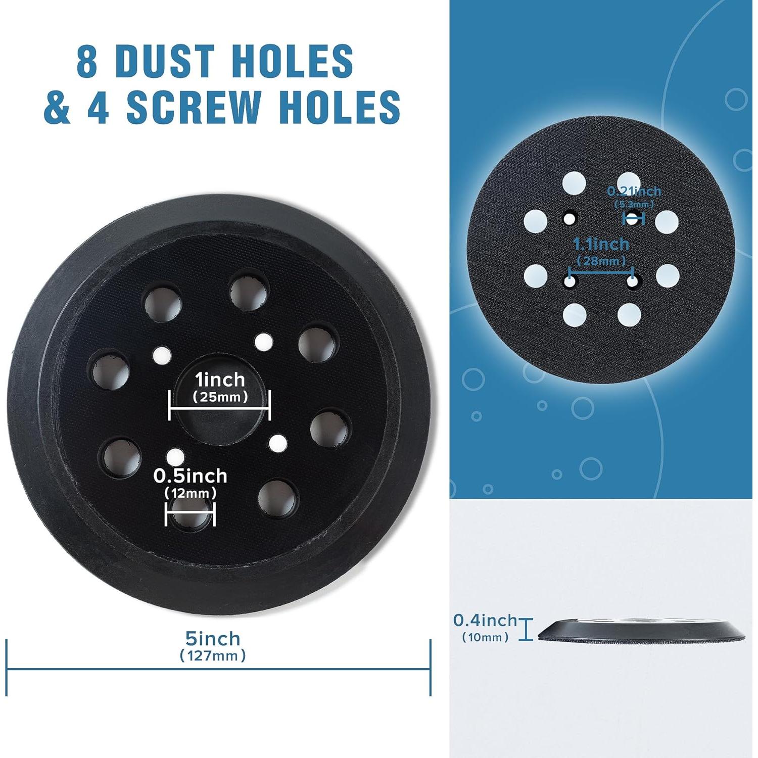 Almohadillas de Lijadora S SATC 12.7 cm 2 PCS 8 Agujeros