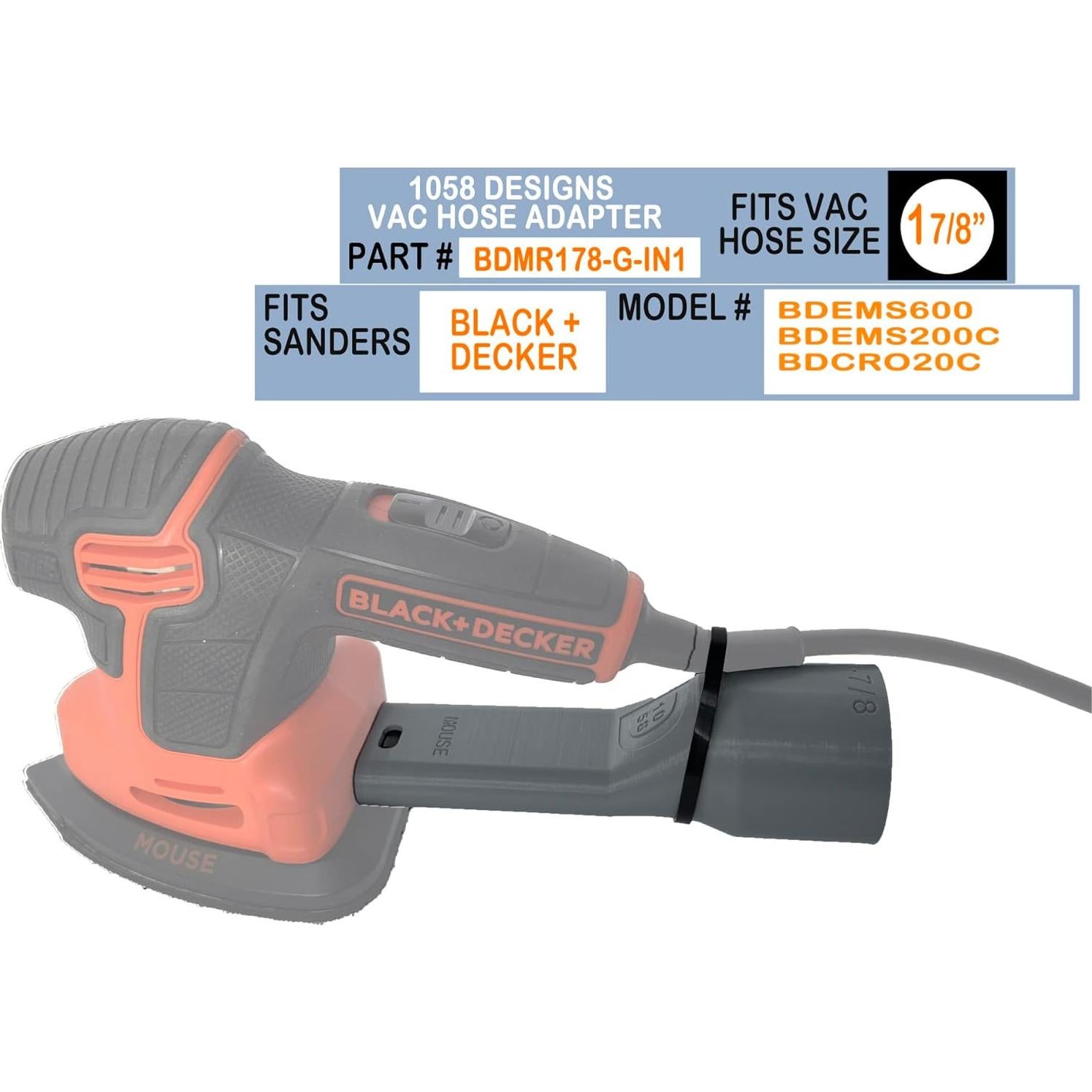 Adaptador de Manguera 1058 Designs para Lijadora BLACK+DECKER