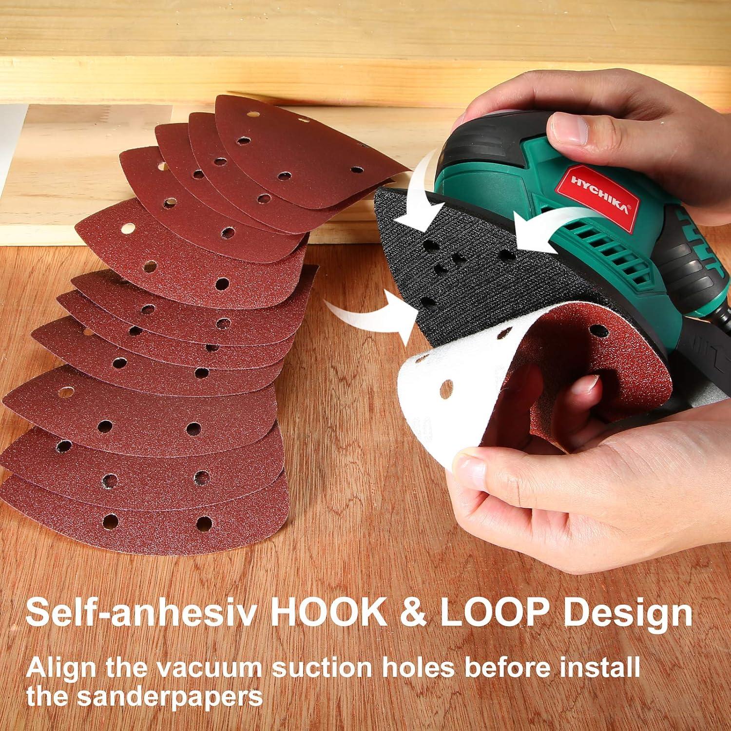 Lijadora Detallada HYCHIKA 14,000 OPM con 12 Papeles de Lija