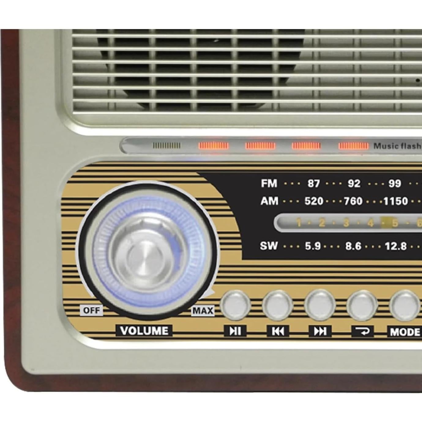 Altavoz Bluetooth Supersonic SC-1198BT Retro 3 Bandas