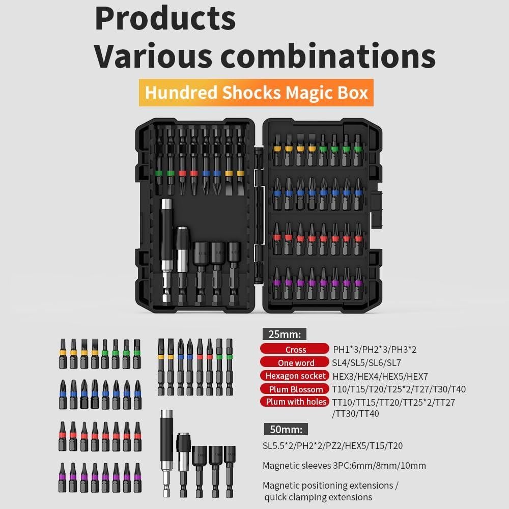 Juego de Puntas para Destornillador NAWIN 45 Piezas Impacto