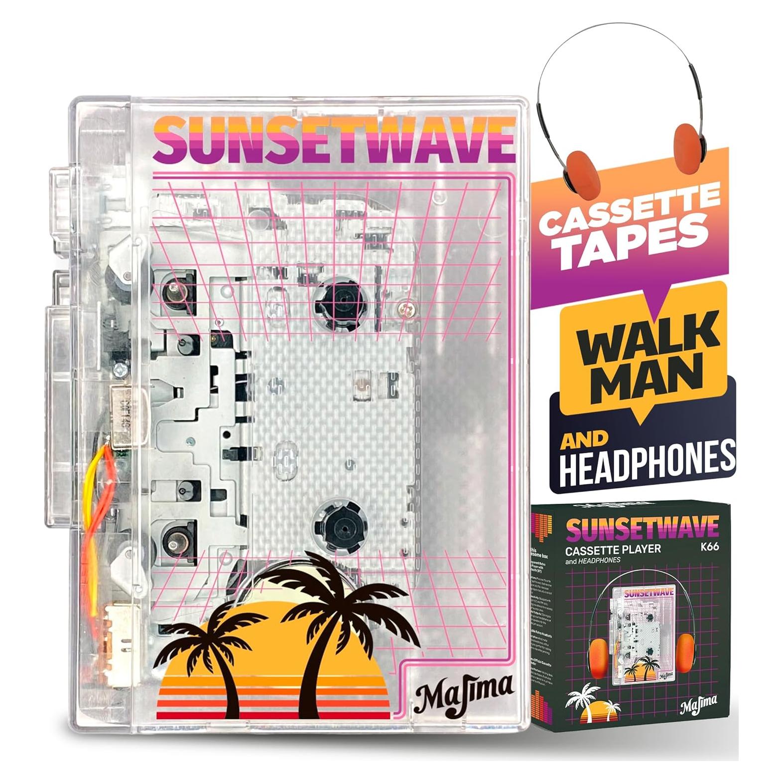Reproductor de Casete Retro Majima SunsetWave Transparente