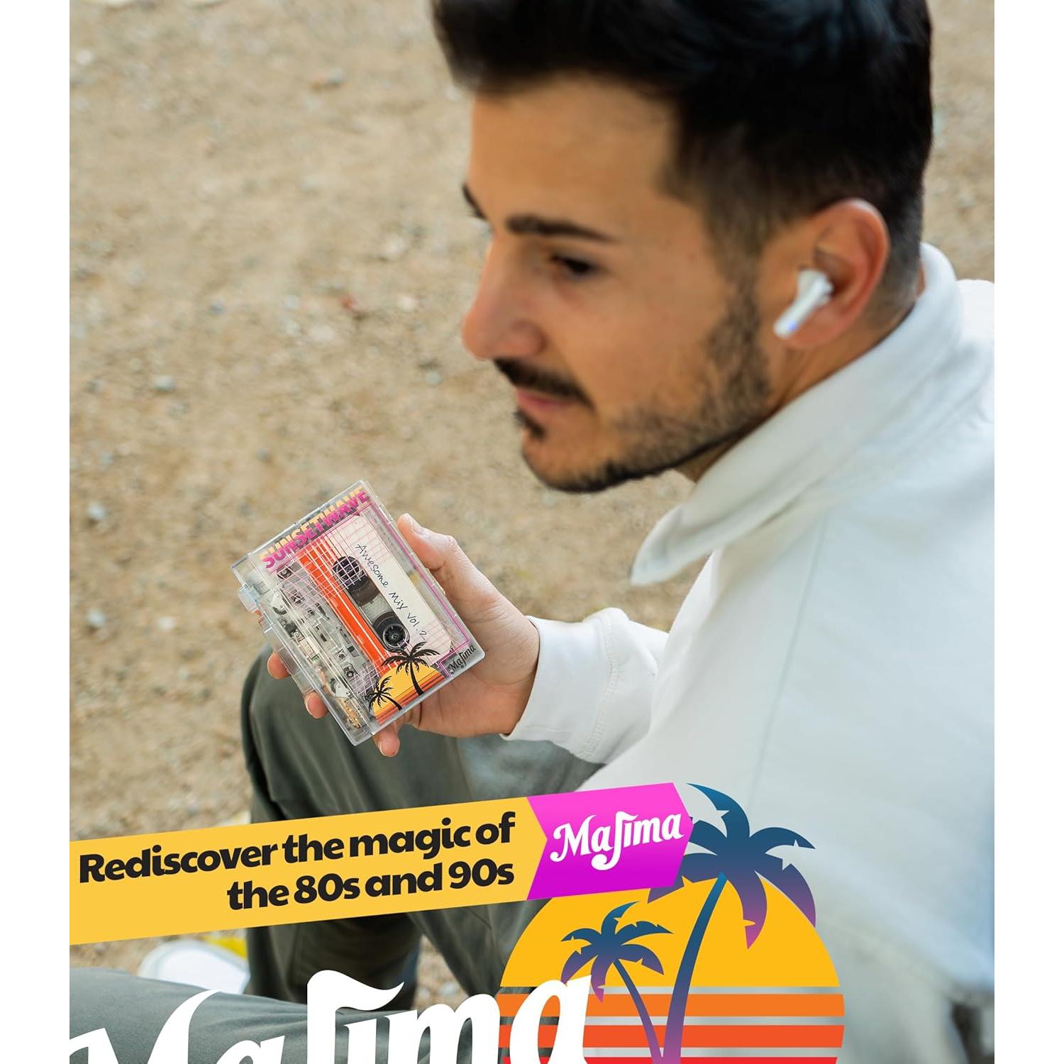 Reproductor de Casete Retro Majima SunsetWave Transparente