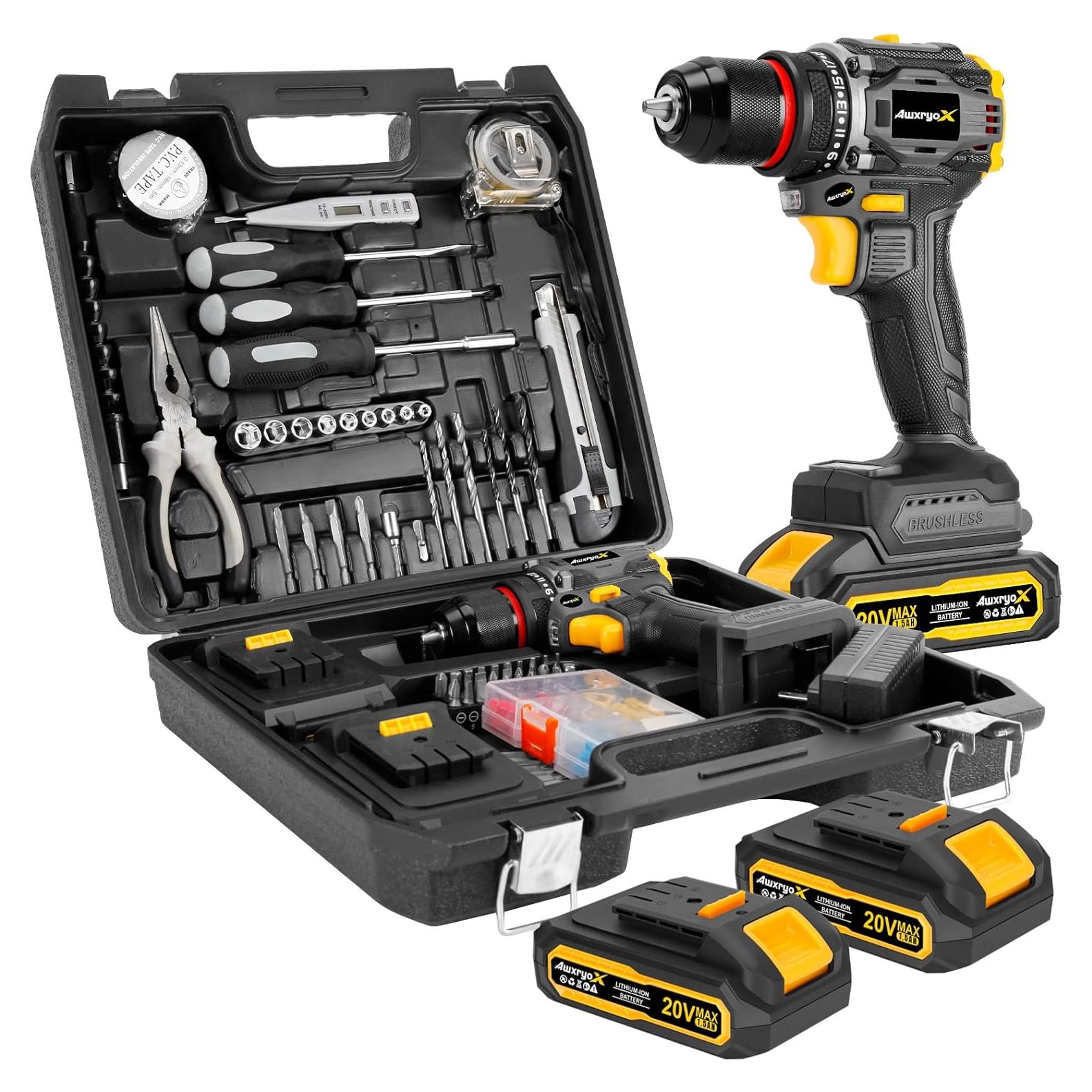 Taladro Inalámbrico AwxryoX 20V 60Nm 135Pcs Kit Herramientas