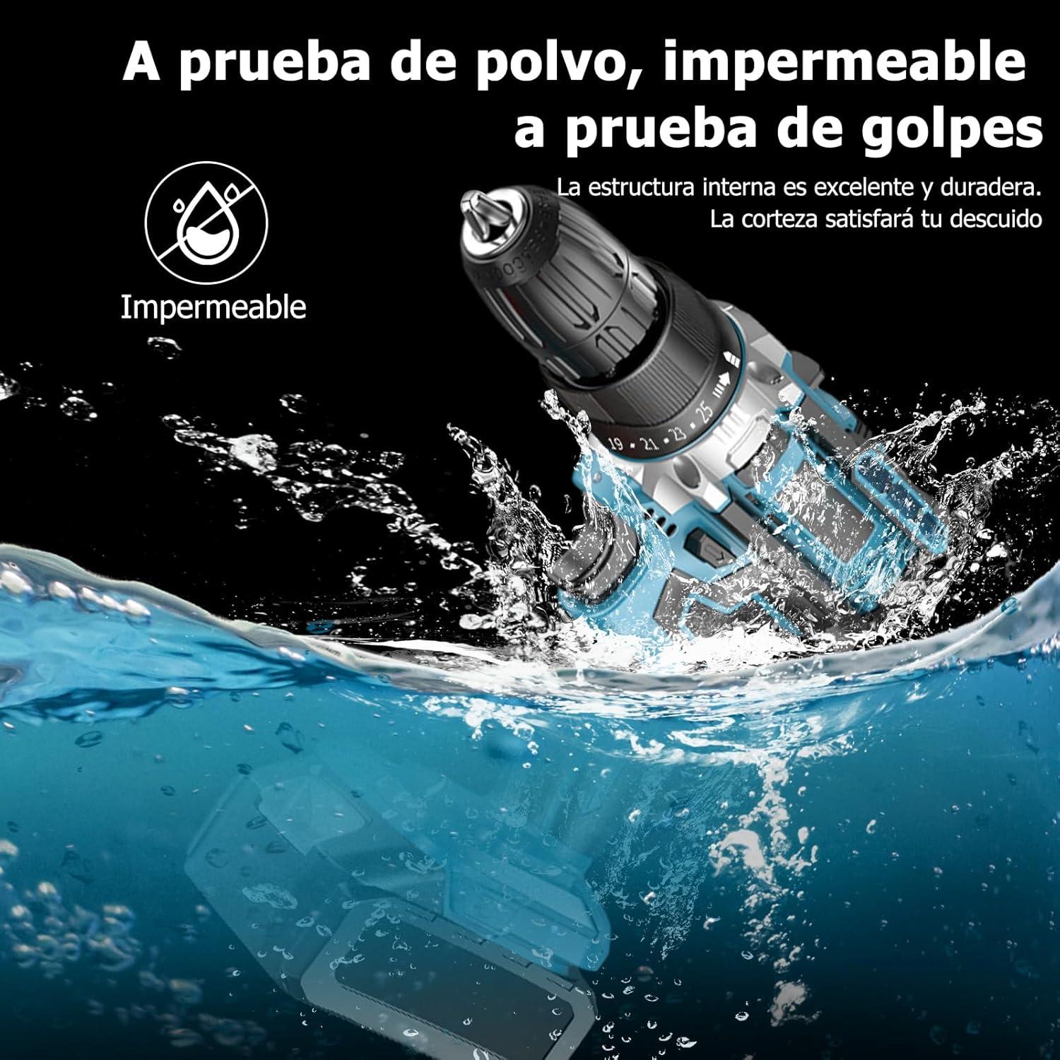 Taladro Inalámbrico DEWIN 21V 2 Velocidades 24 Piezas