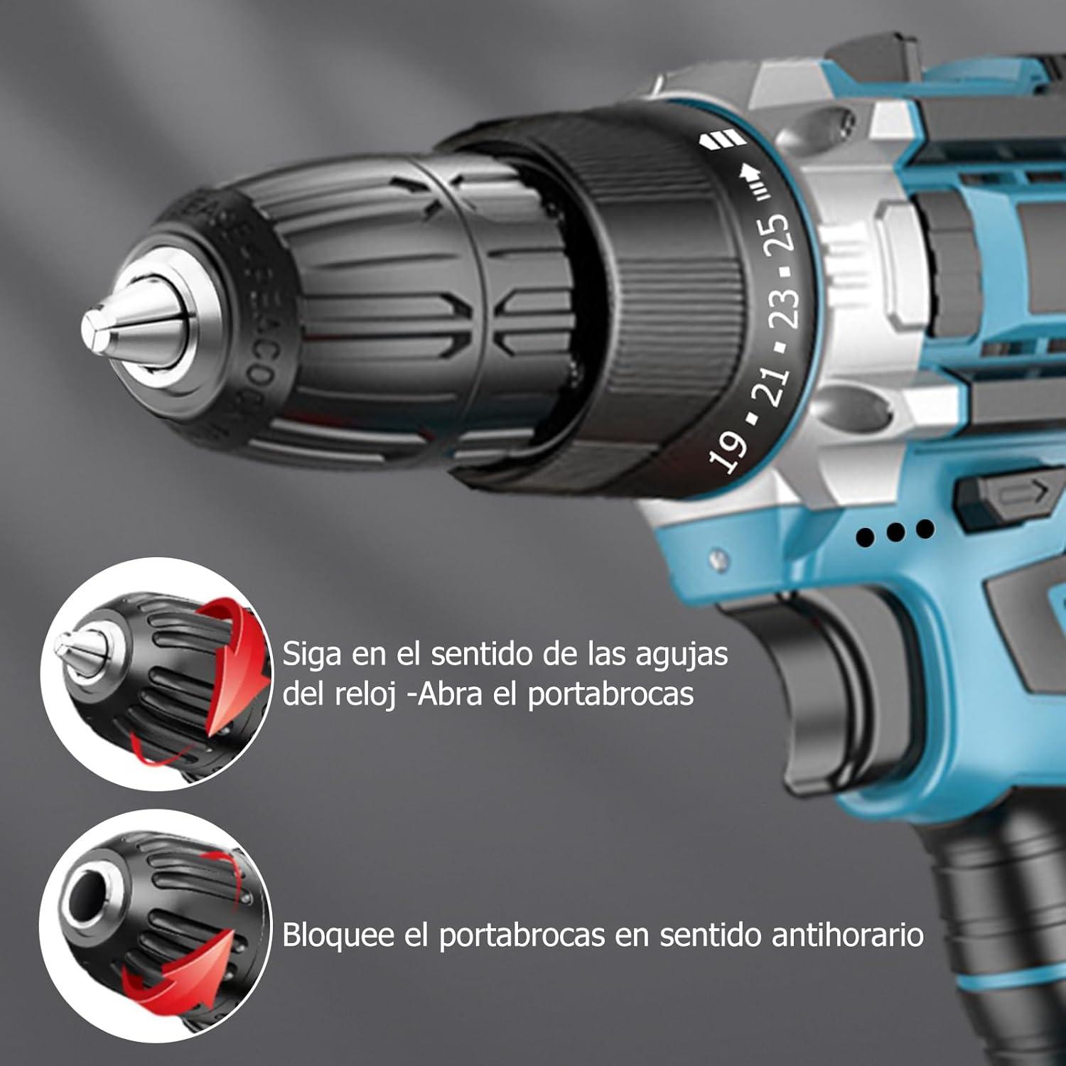 Taladro Inalámbrico DEWIN 21V 2 Velocidades 24 Piezas