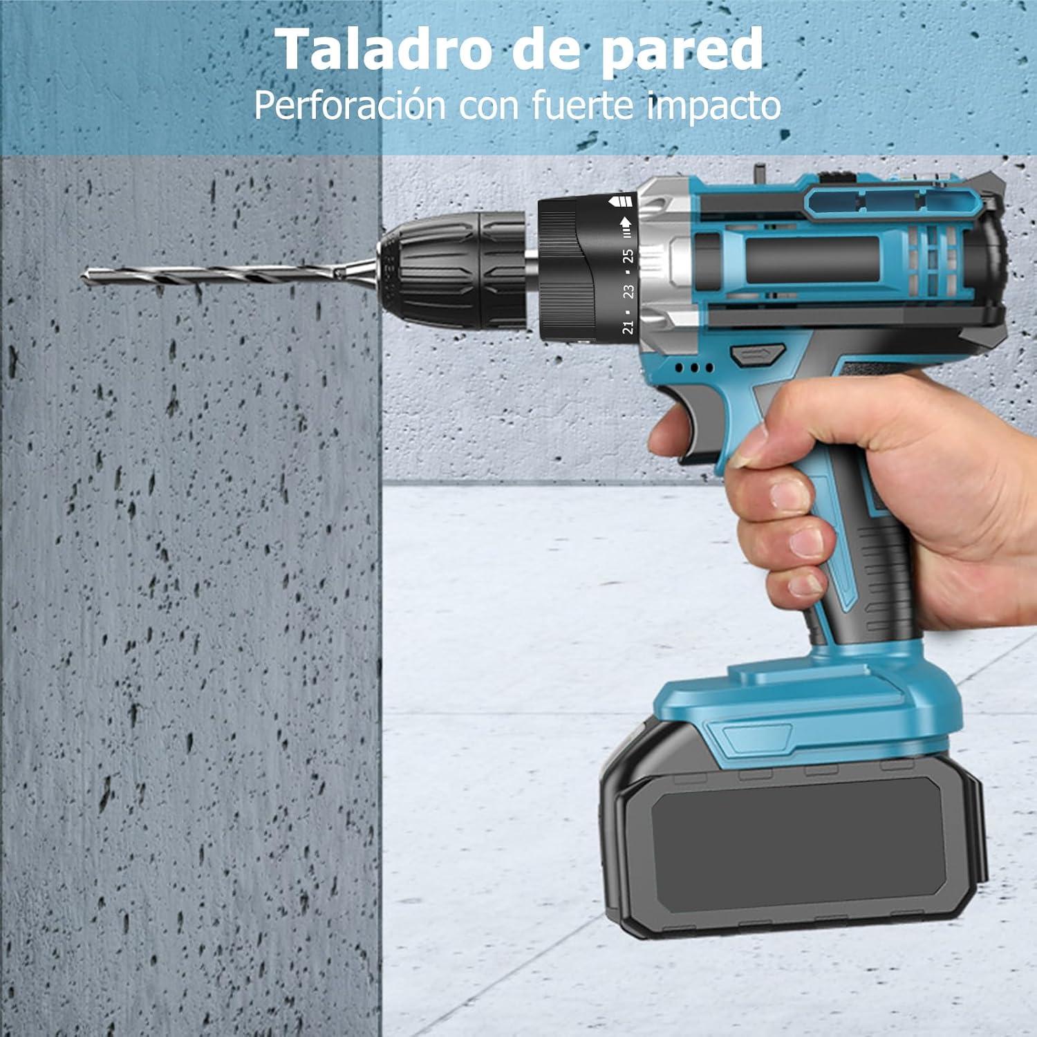 Taladro Inalámbrico DEWIN 21V 2 Velocidades 24 Piezas