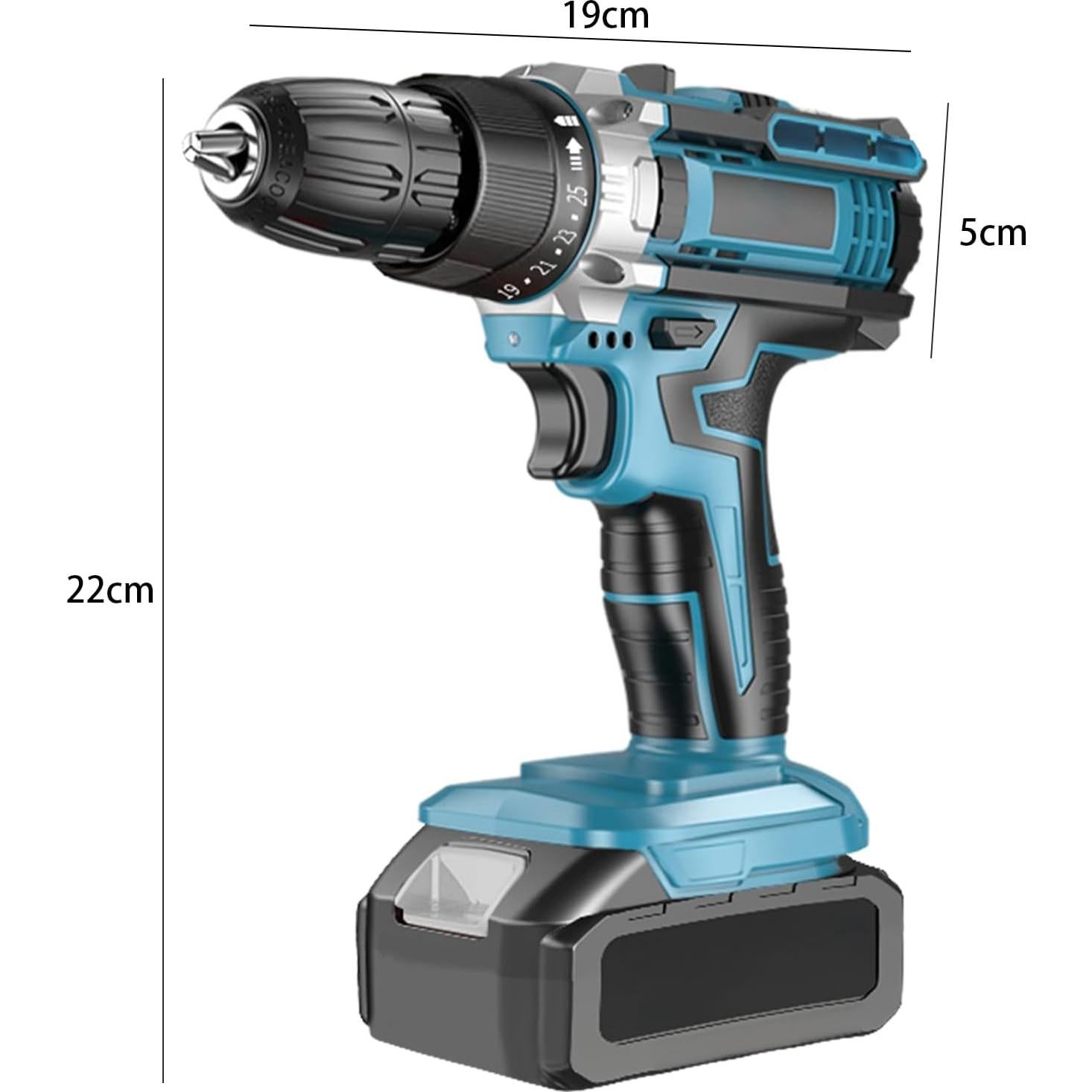 Taladro Inalámbrico DEWIN 21V 2 Velocidades 24 Piezas