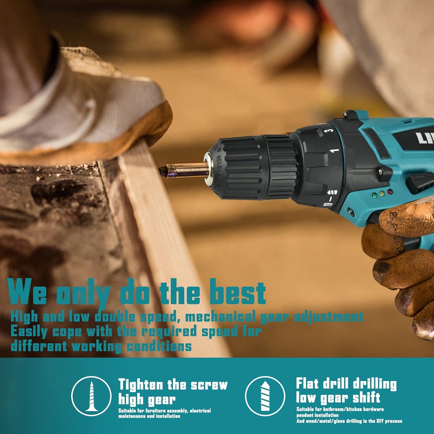 Taladro Eléctrico LIKI 12V Inalámbrico con Accesorios