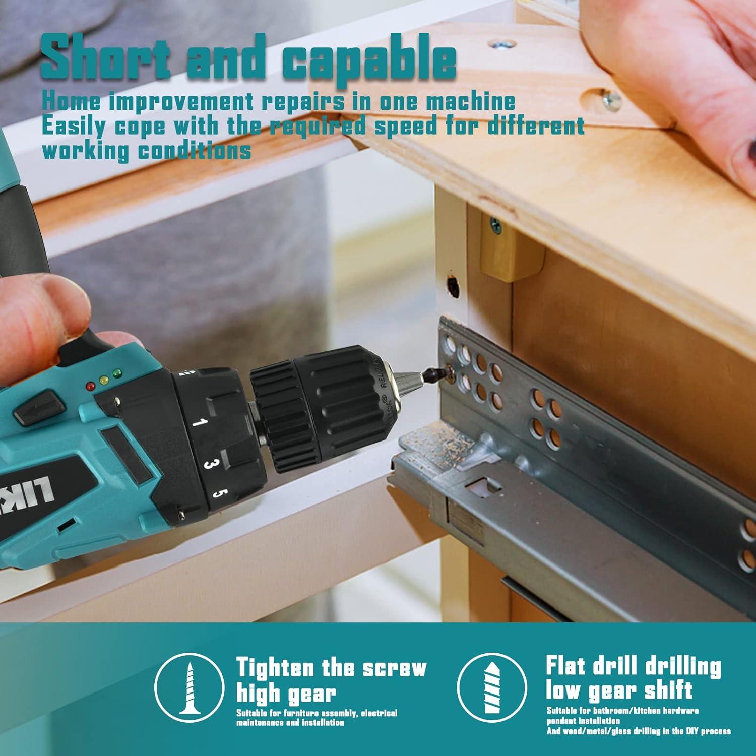 Taladro Eléctrico LIKI 12V Inalámbrico con Accesorios