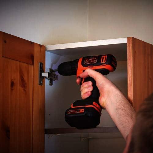 Black & Decker BDCDD12KB-QW - Taladro Atornillador 10,8V con 2 baterías 1,5Ah y maletín