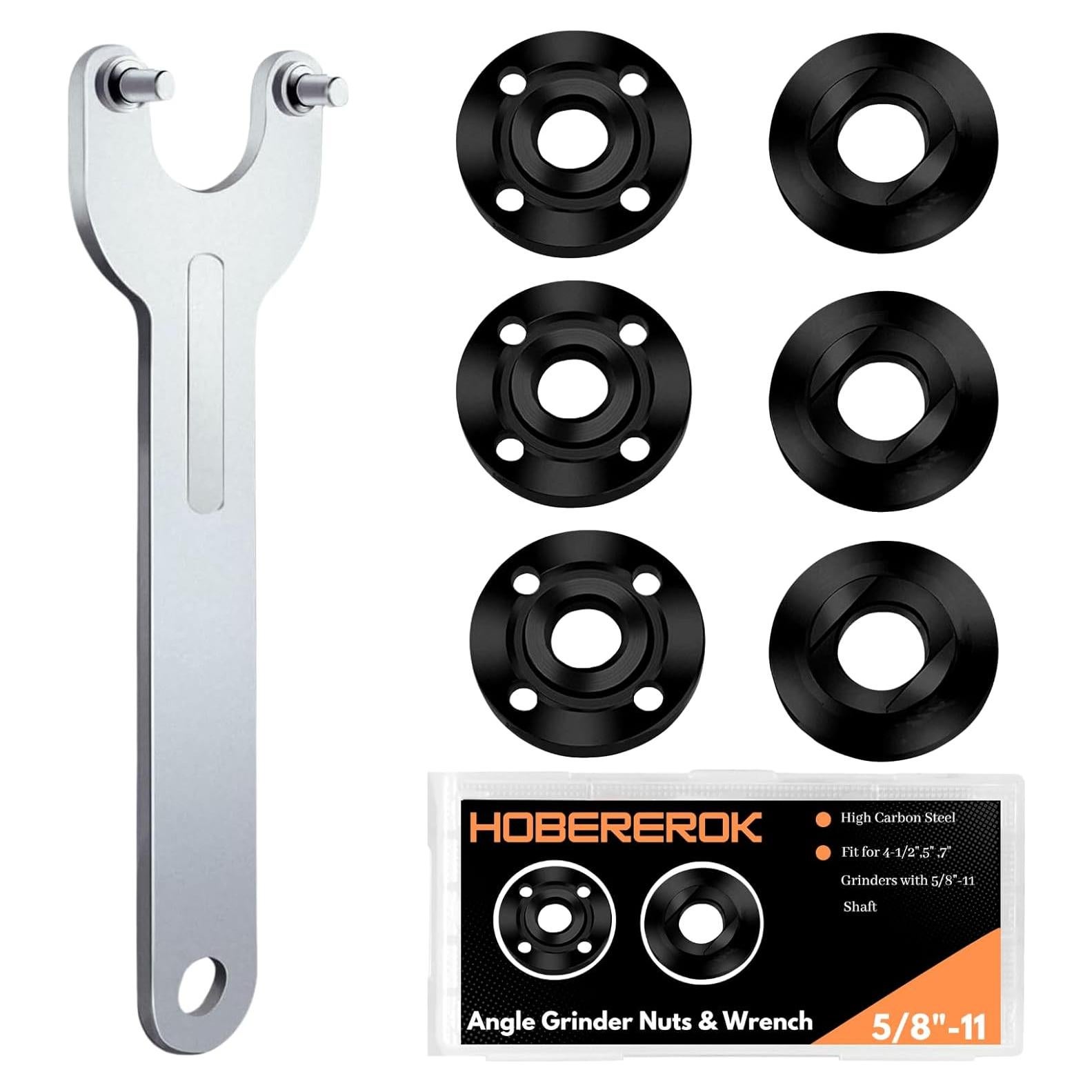 Kit de Tuercas y Llave HOBEREROK para Amoladora 7 Piezas