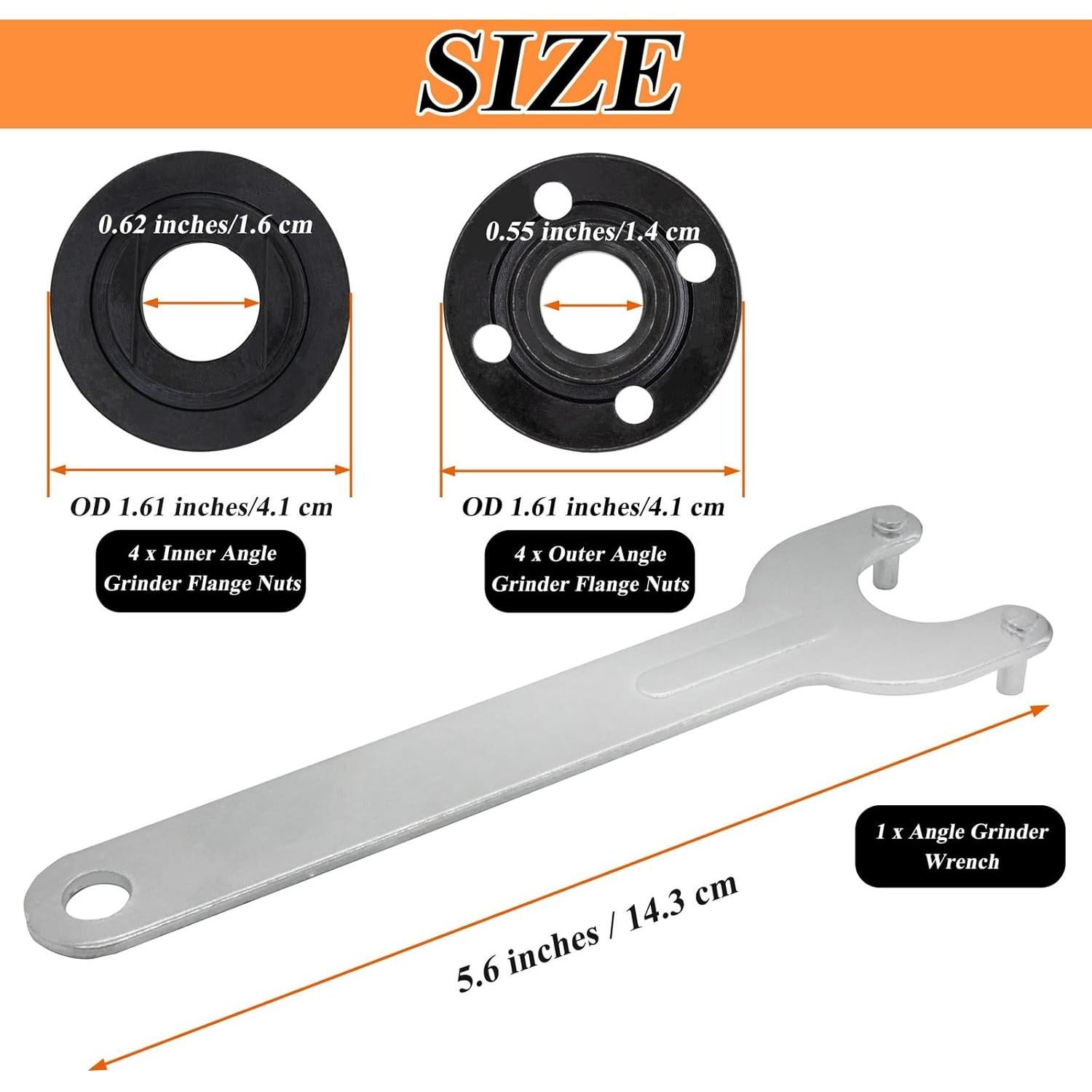 Kit de Llave de Tuerca para Amoladora Niuohoy 9 Piezas