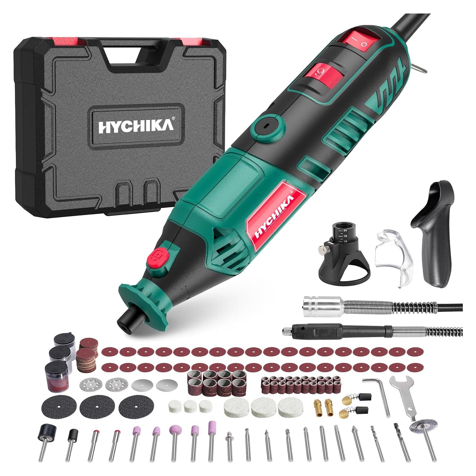 Herramienta Rotativa HYCHIKA 180W con Eje Flexible y 174 Accesorios