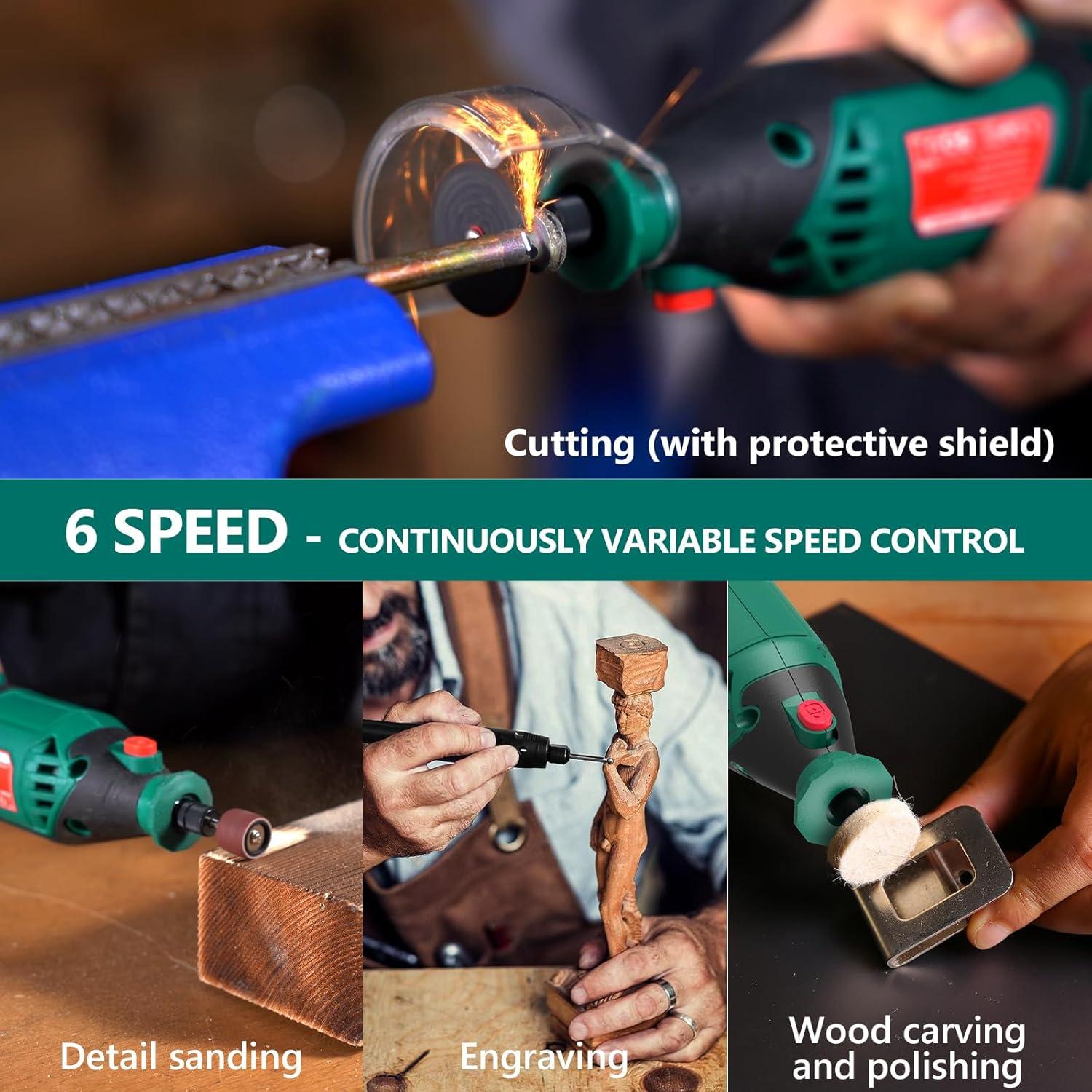 Herramienta Rotativa HYCHIKA 180W con Eje Flexible y 174 Accesorios