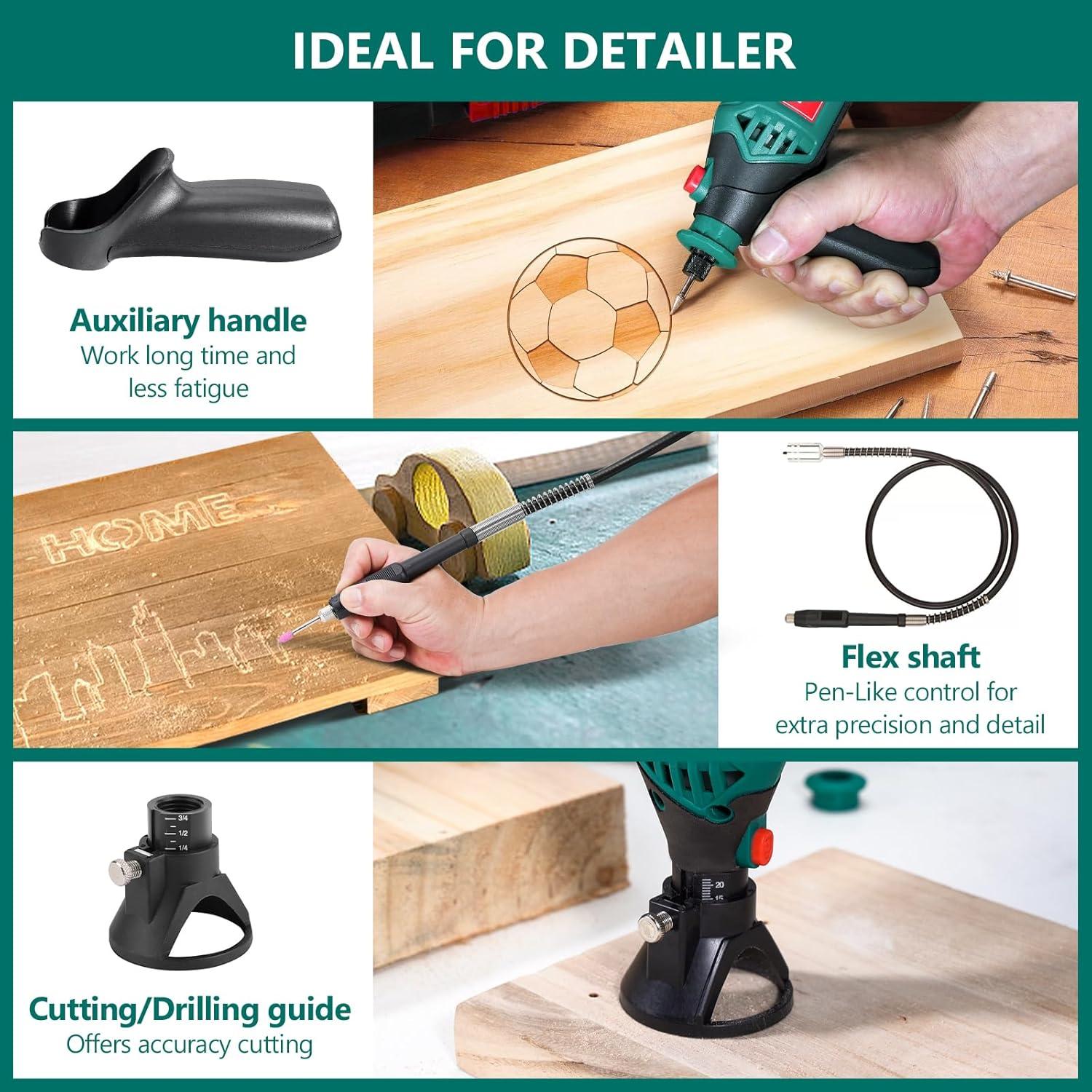 Herramienta Rotativa HYCHIKA 180W con Eje Flexible y 174 Accesorios