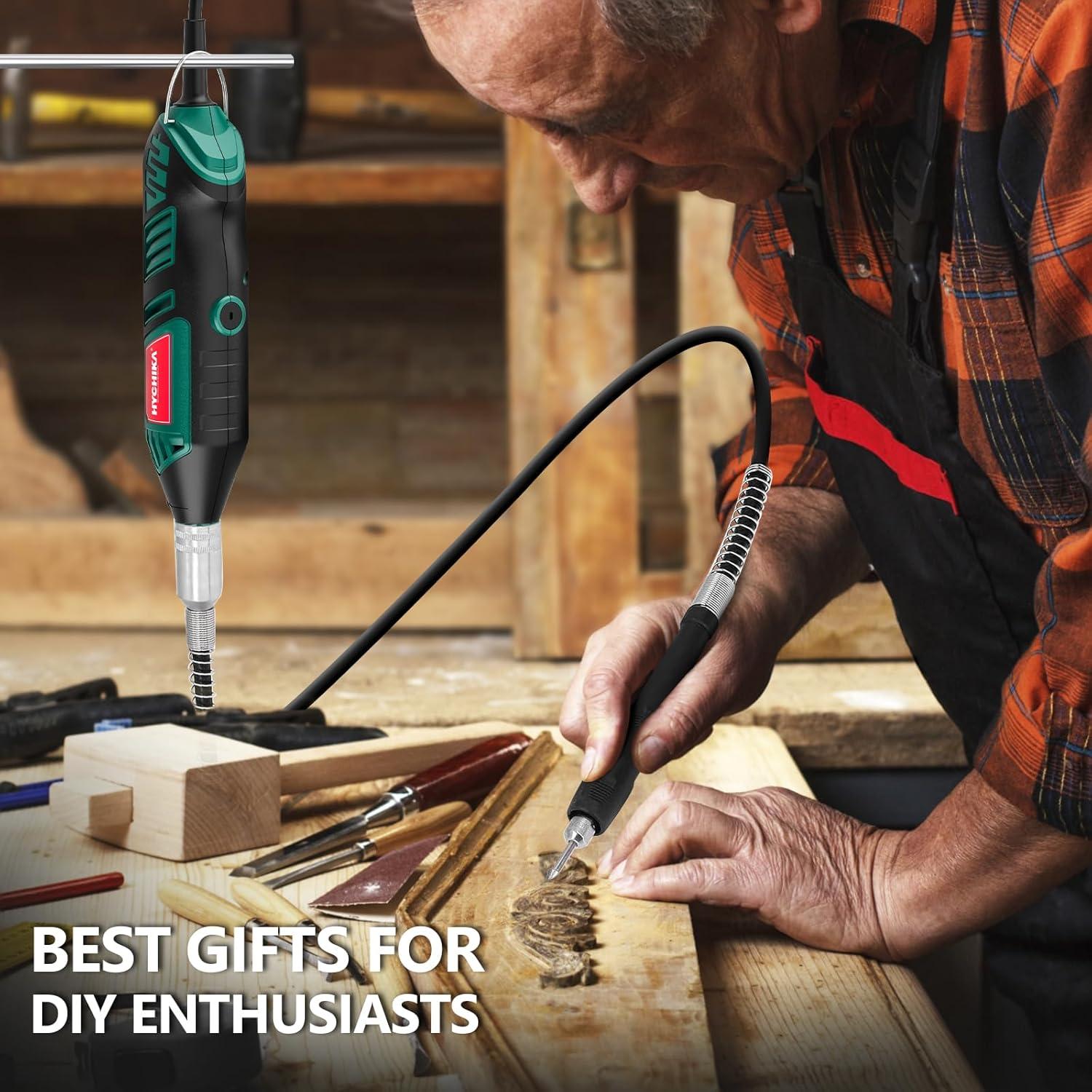 Herramienta Rotativa HYCHIKA 180W con Eje Flexible y 174 Accesorios