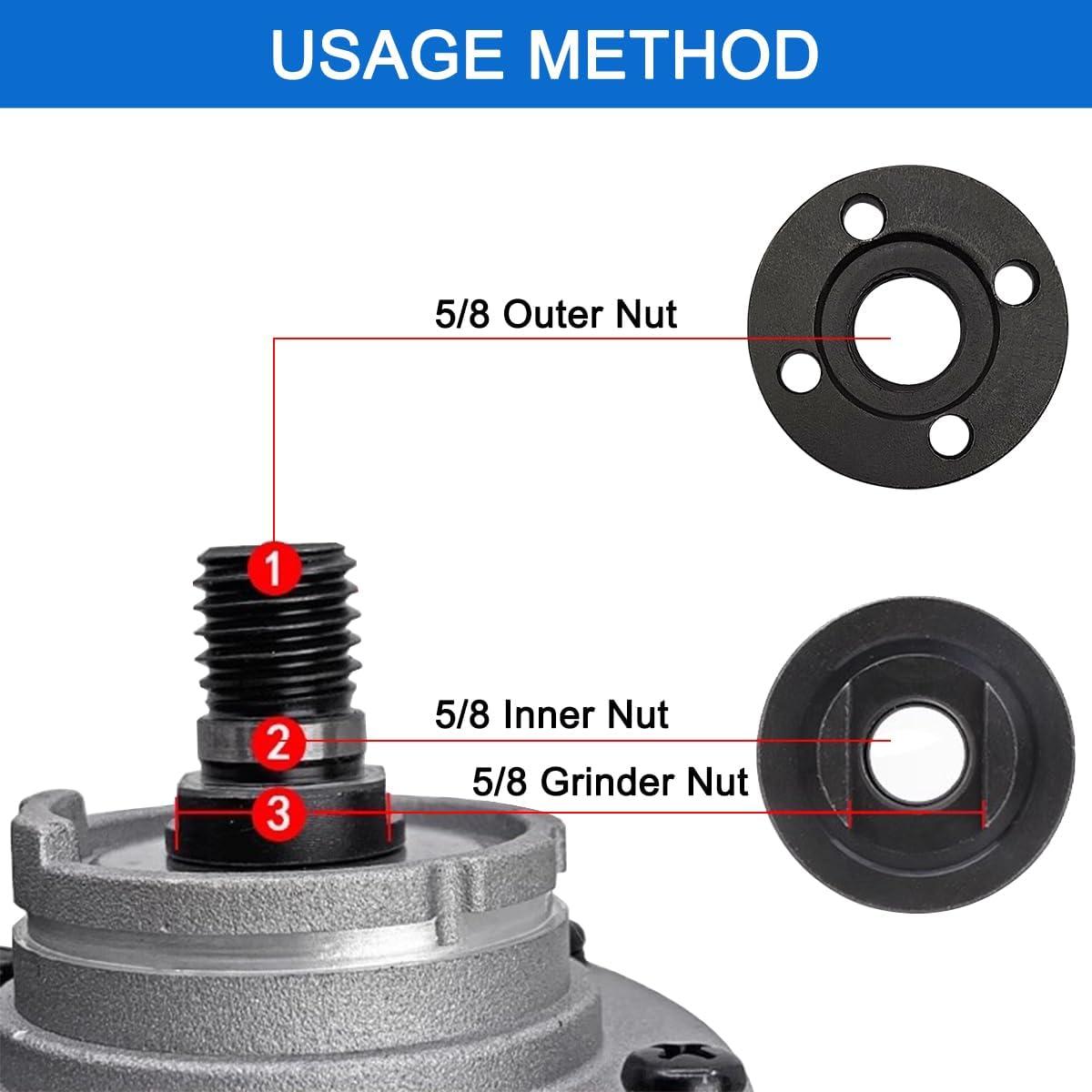 Kit de 3 Tuercas para Amoladora Angular XYQMLY 4.1 cm