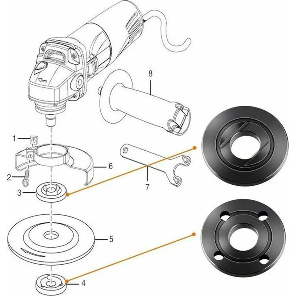 Llave de espárrago en ángulo Podoy para amoladora 0.32 kg