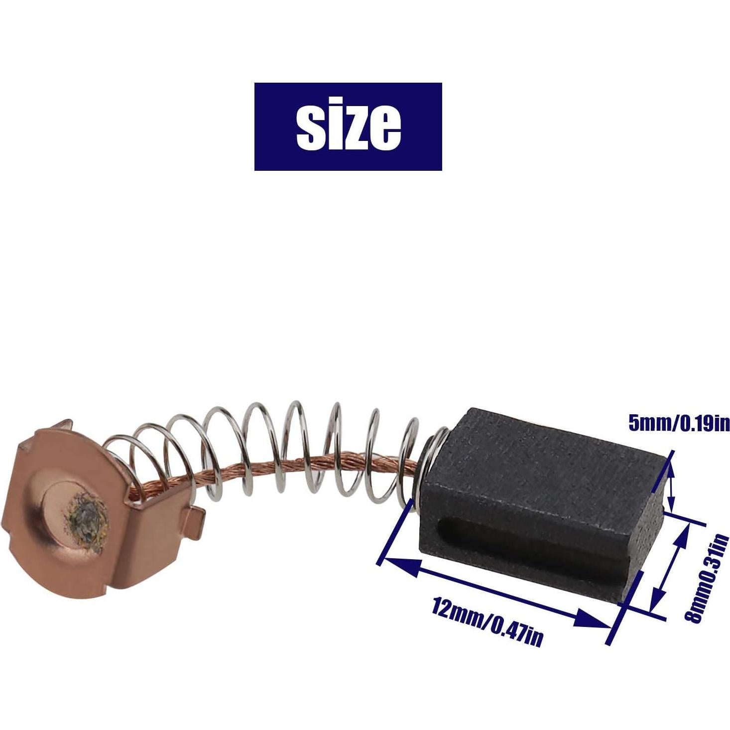 Escobillas de Carbón Crear Idea 2 Pares 12x8x5mm para Amoladora