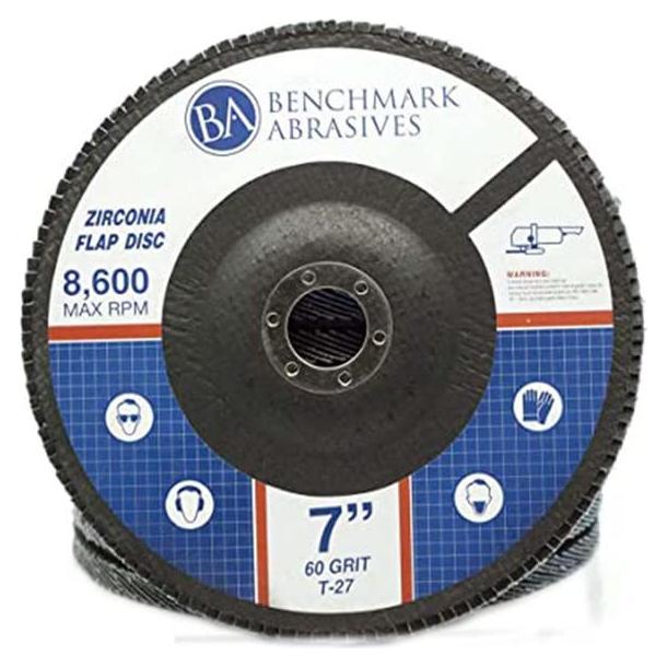 Discos de Aleta 7" Benchmark Abrasives 60 Grano Zirconia