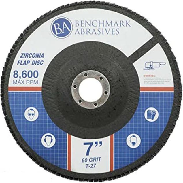 Discos de Aleta 7" Benchmark Abrasives 60 Grano Zirconia