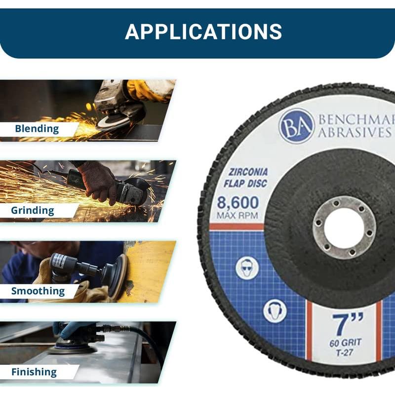 Discos de Aleta 7" Benchmark Abrasives 60 Grano Zirconia