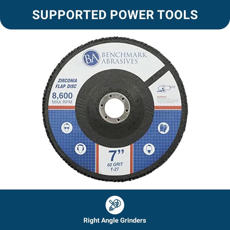 Discos de Aleta 7" Benchmark Abrasives 60 Grano Zirconia