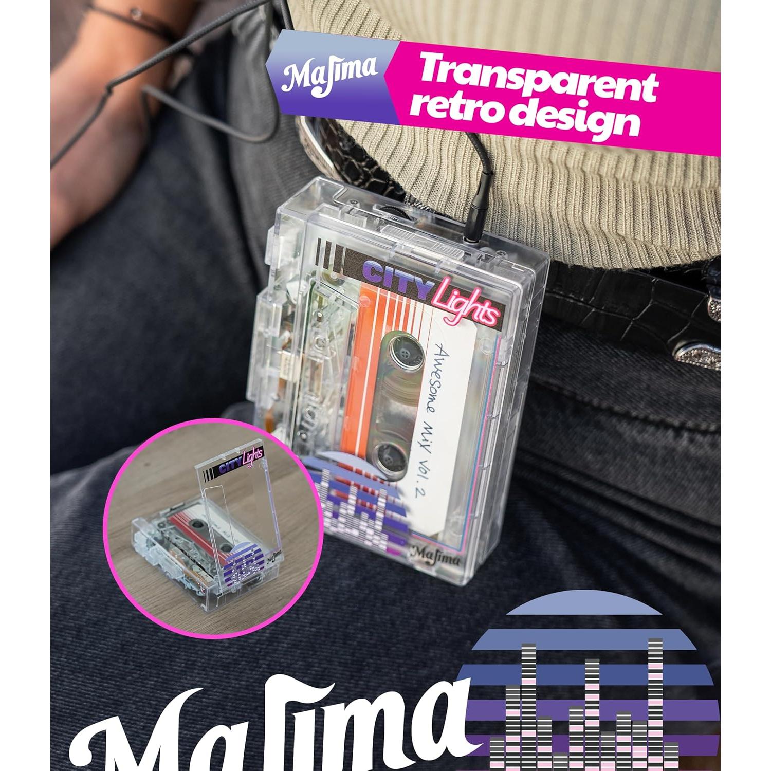 Reproductor de Casete Retro Majima K66 Transparente Bluetooth