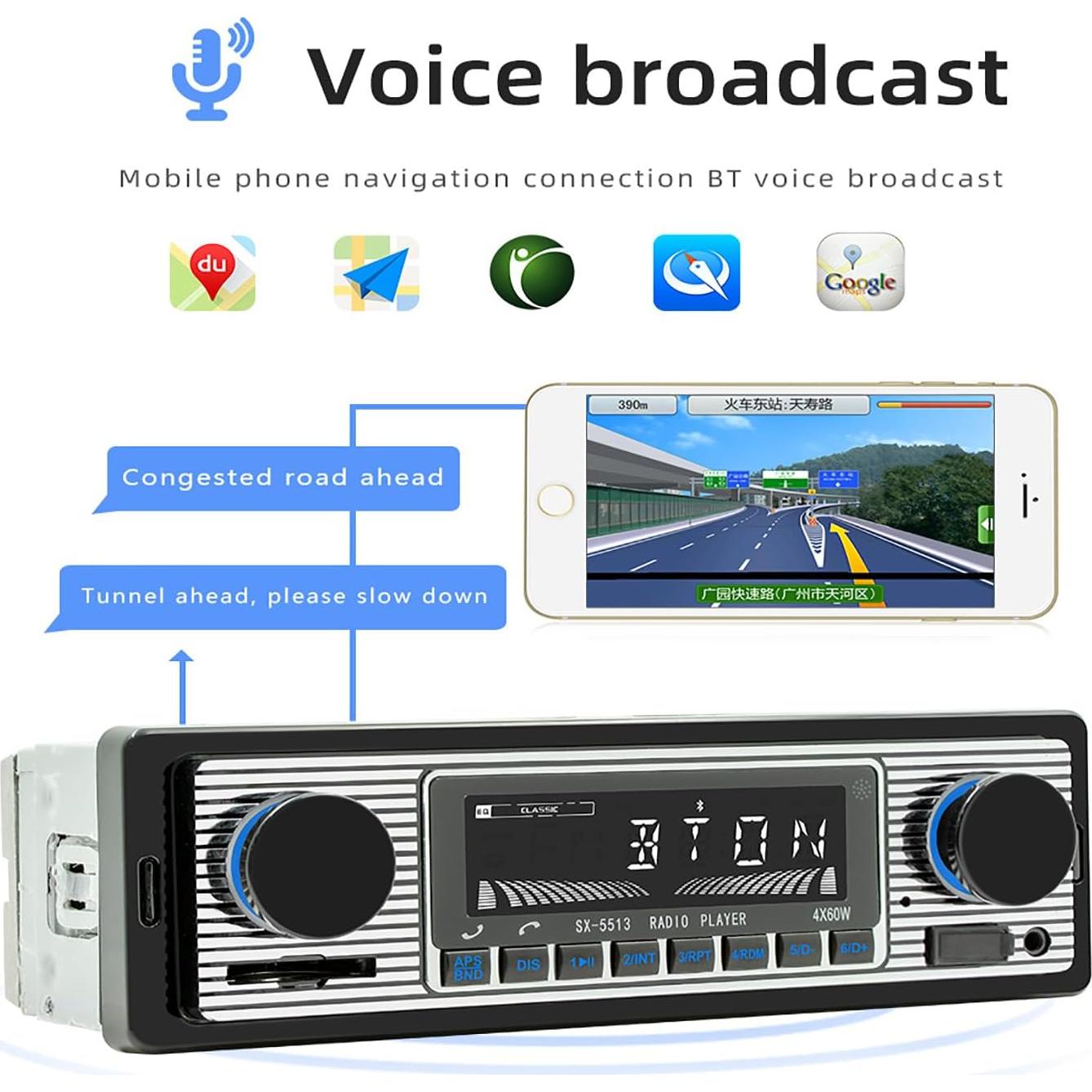 Radio de Coche Dirkoercy SWM5513 Bluetooth FM USB AUX