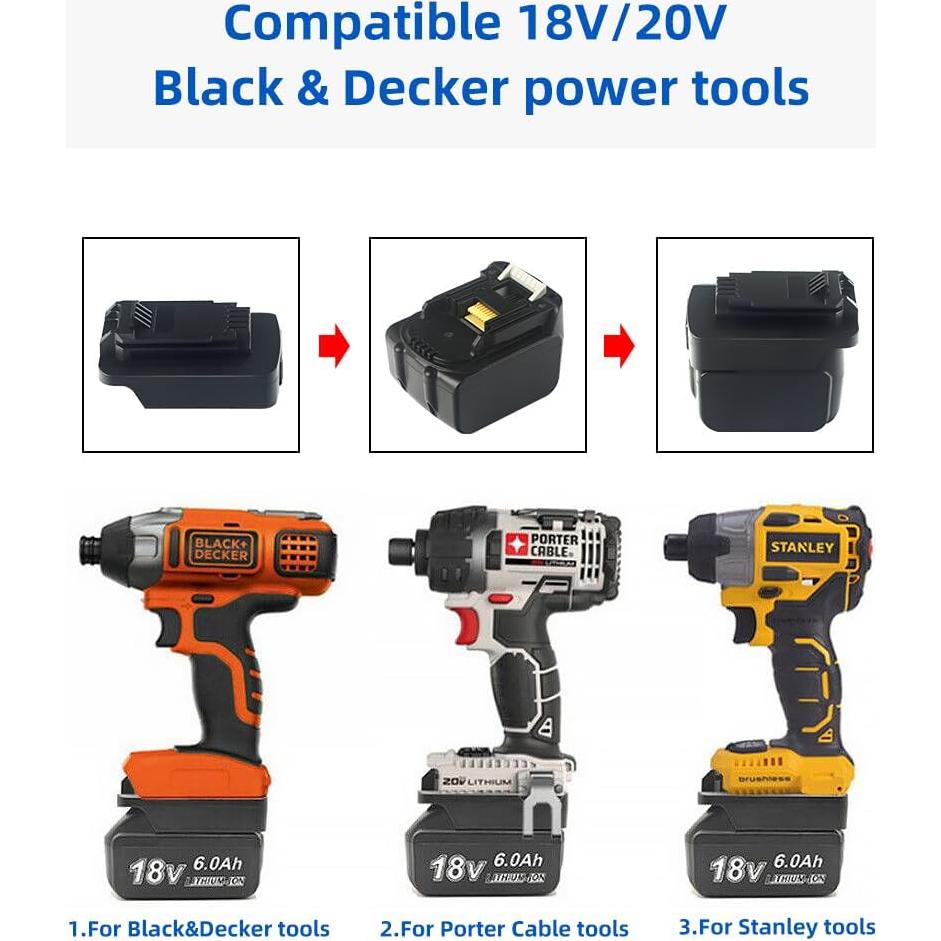 Adaptador de batería JANRI para Black & Decker 18V
