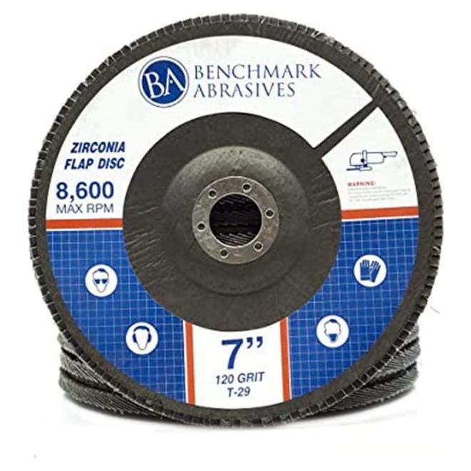 Discos de Aleta 7" Benchmark Abrasives 120 Grano Zirconia