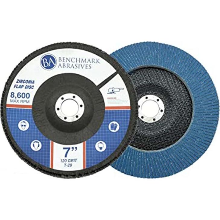 Discos de Aleta 7" Benchmark Abrasives 120 Grano Zirconia