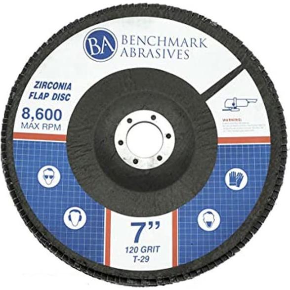 Discos de Aleta 7" Benchmark Abrasives 120 Grano Zirconia