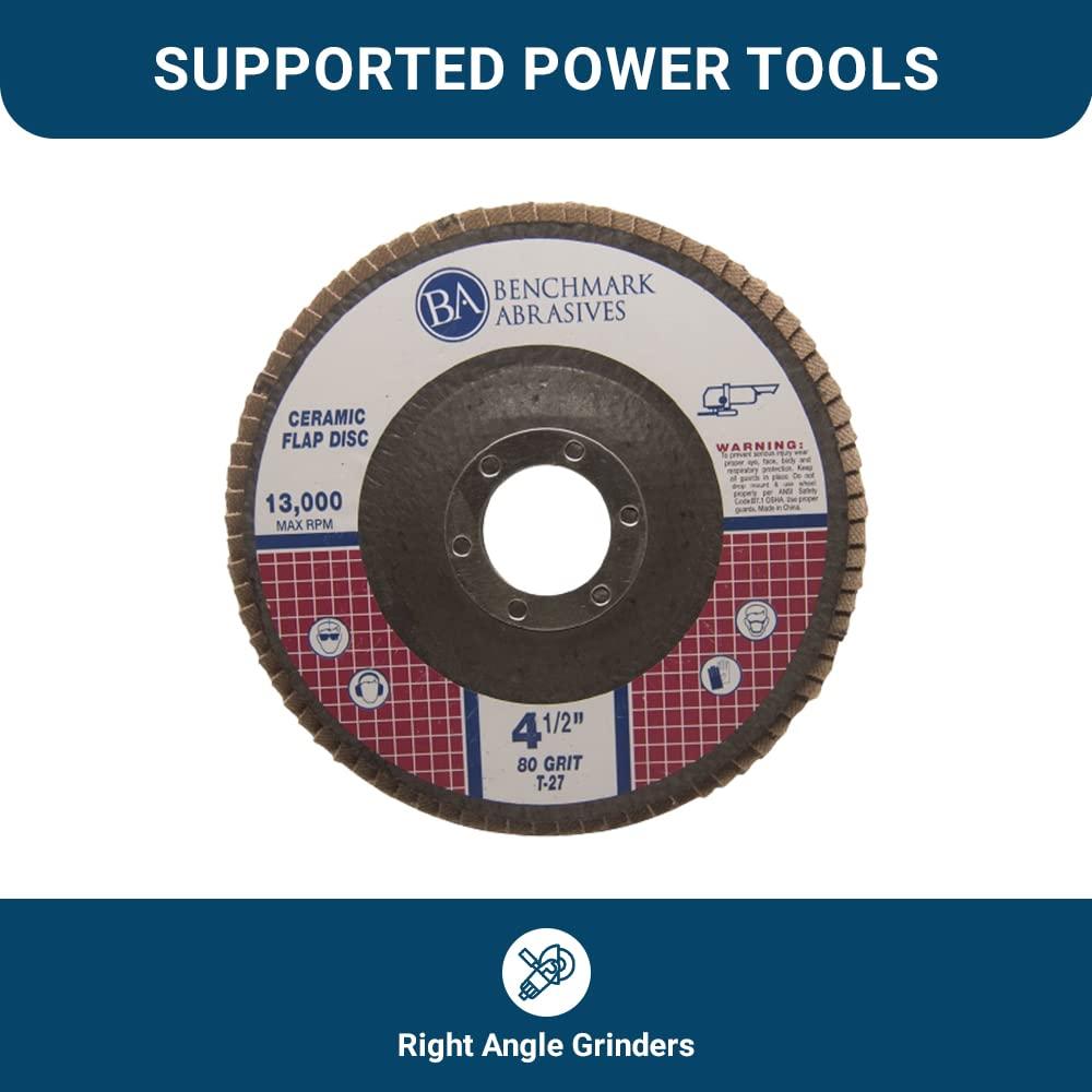 Discos de Aleta Cerámica 4.5" Benchmark Abrasives - Paquete de 10